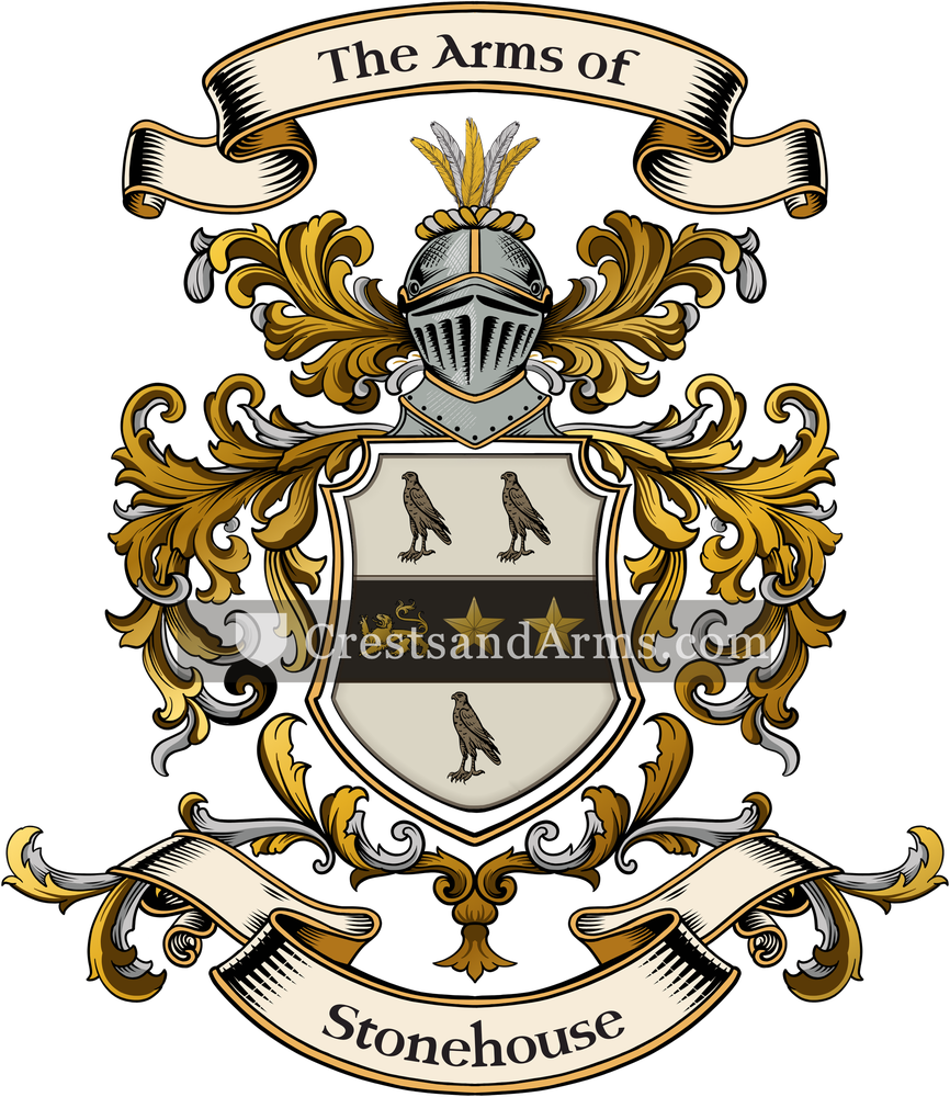 The Stonehouse coat of arms, drawn from the recorded blazon