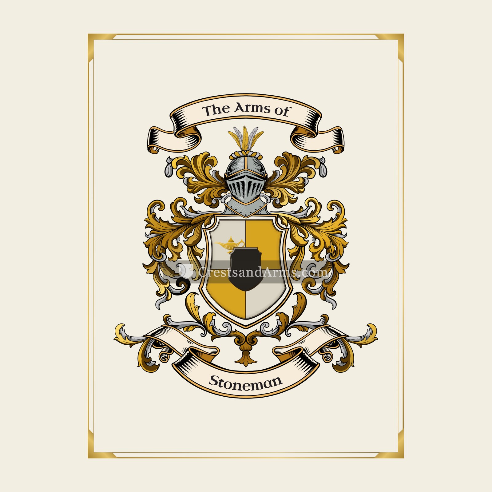 With gold border