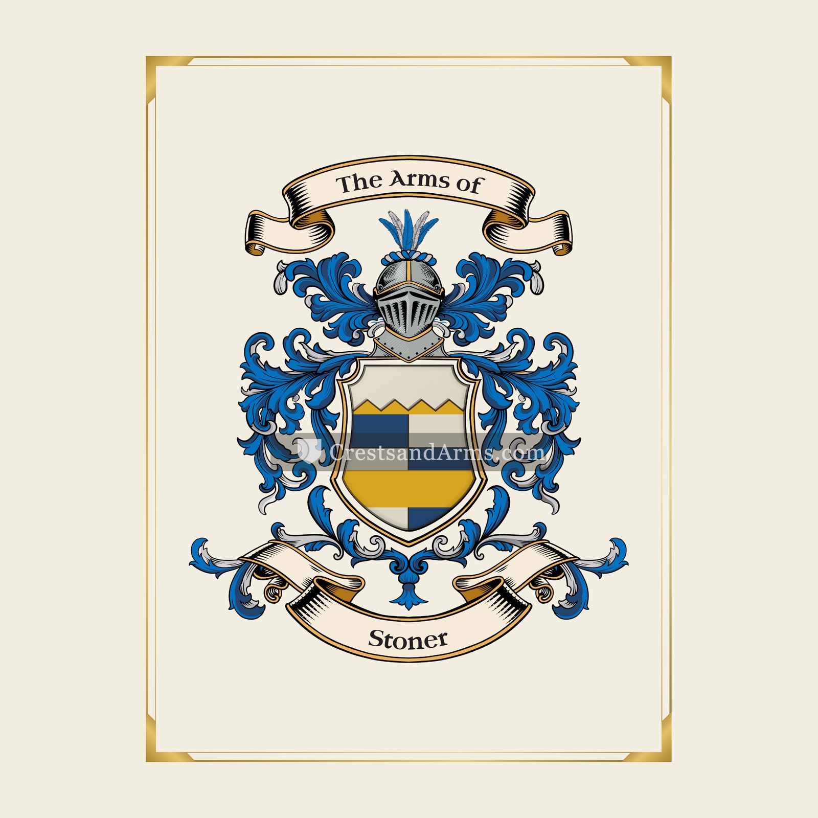 With gold border