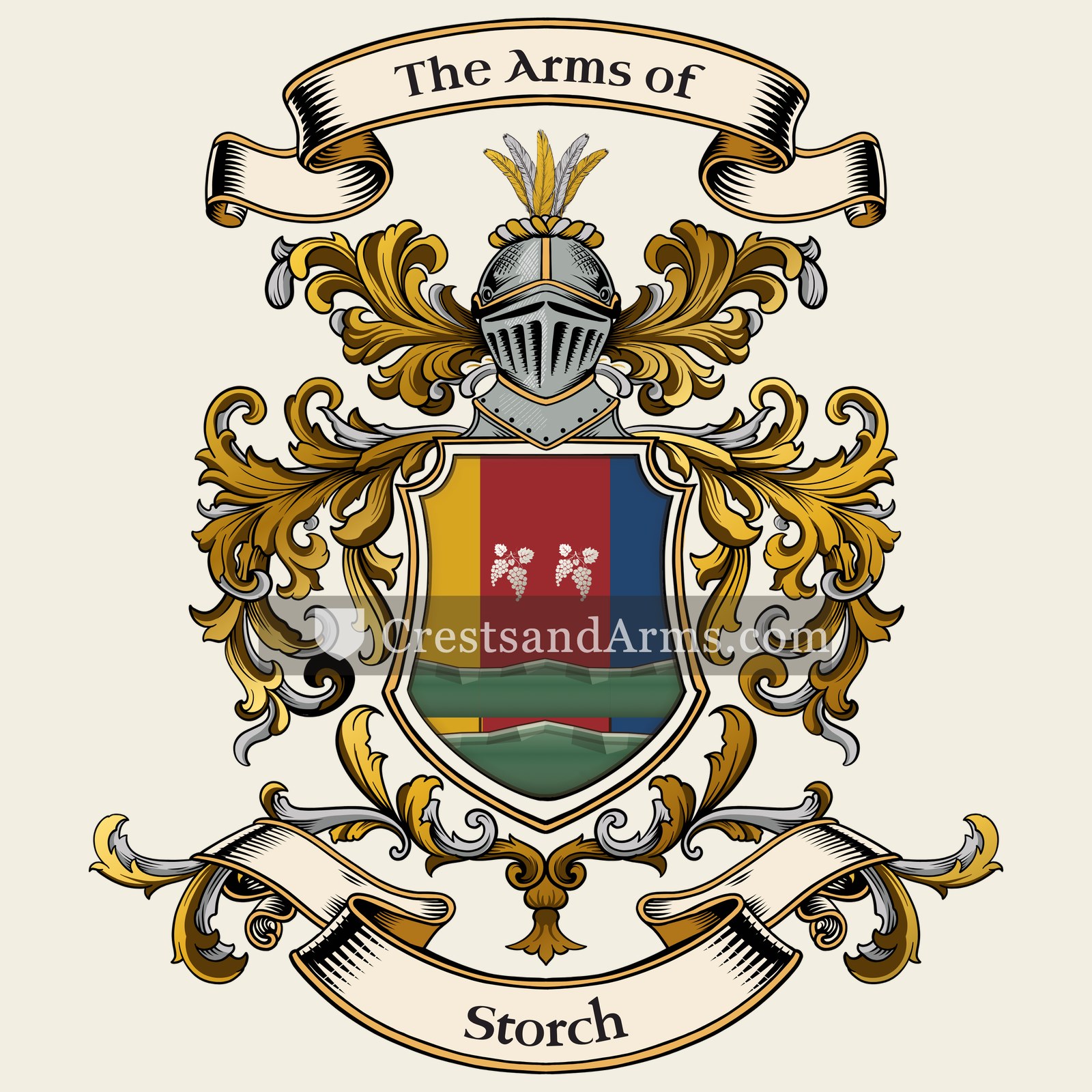The Storch coat of arms, drawn from the recorded blazon