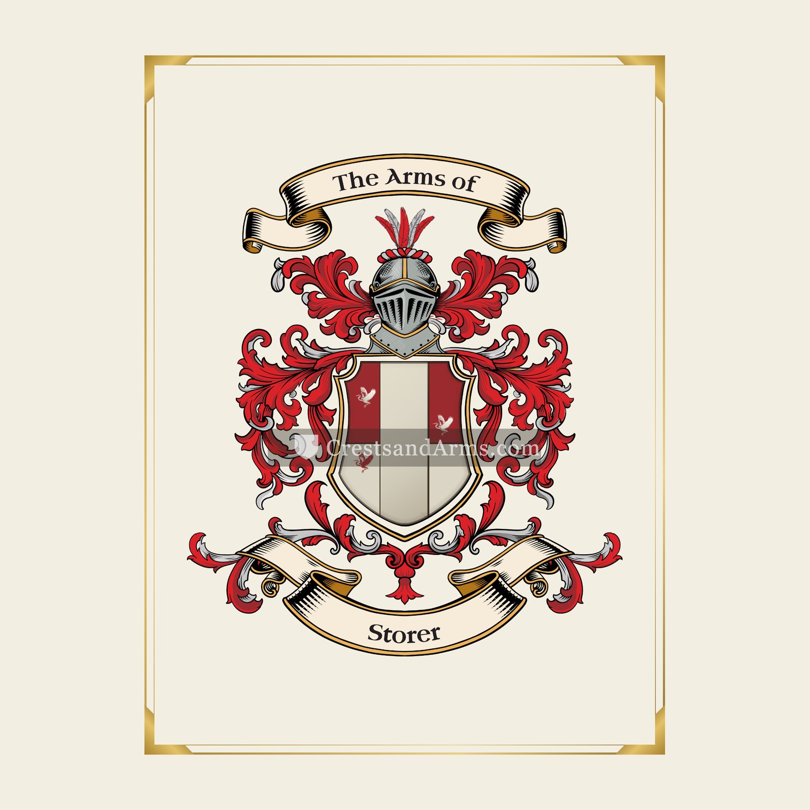 With gold border