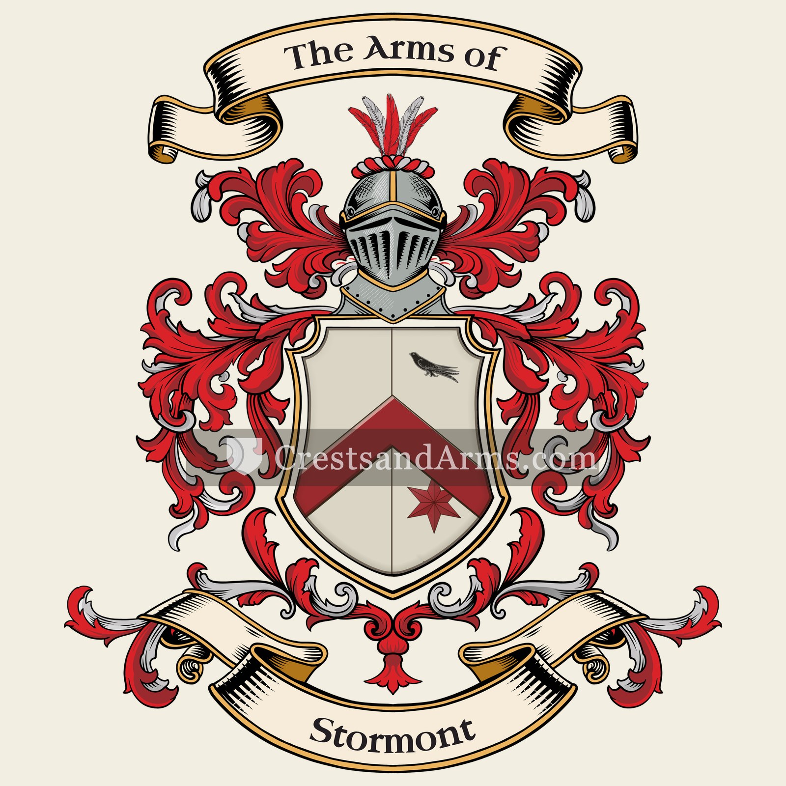 The Stormont coat of arms, drawn from the recorded blazon
