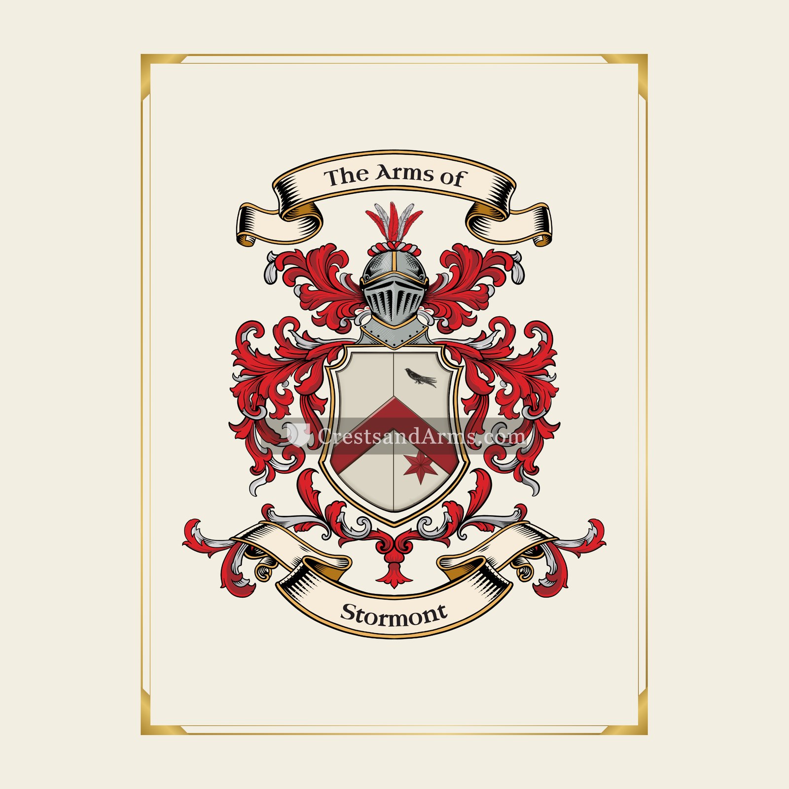 With gold border