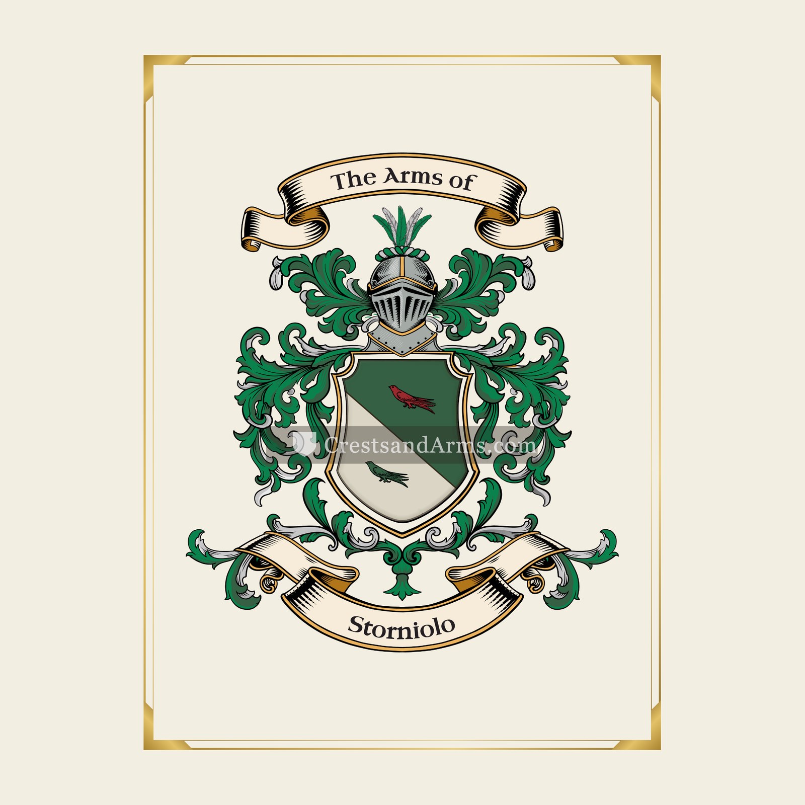 With gold border