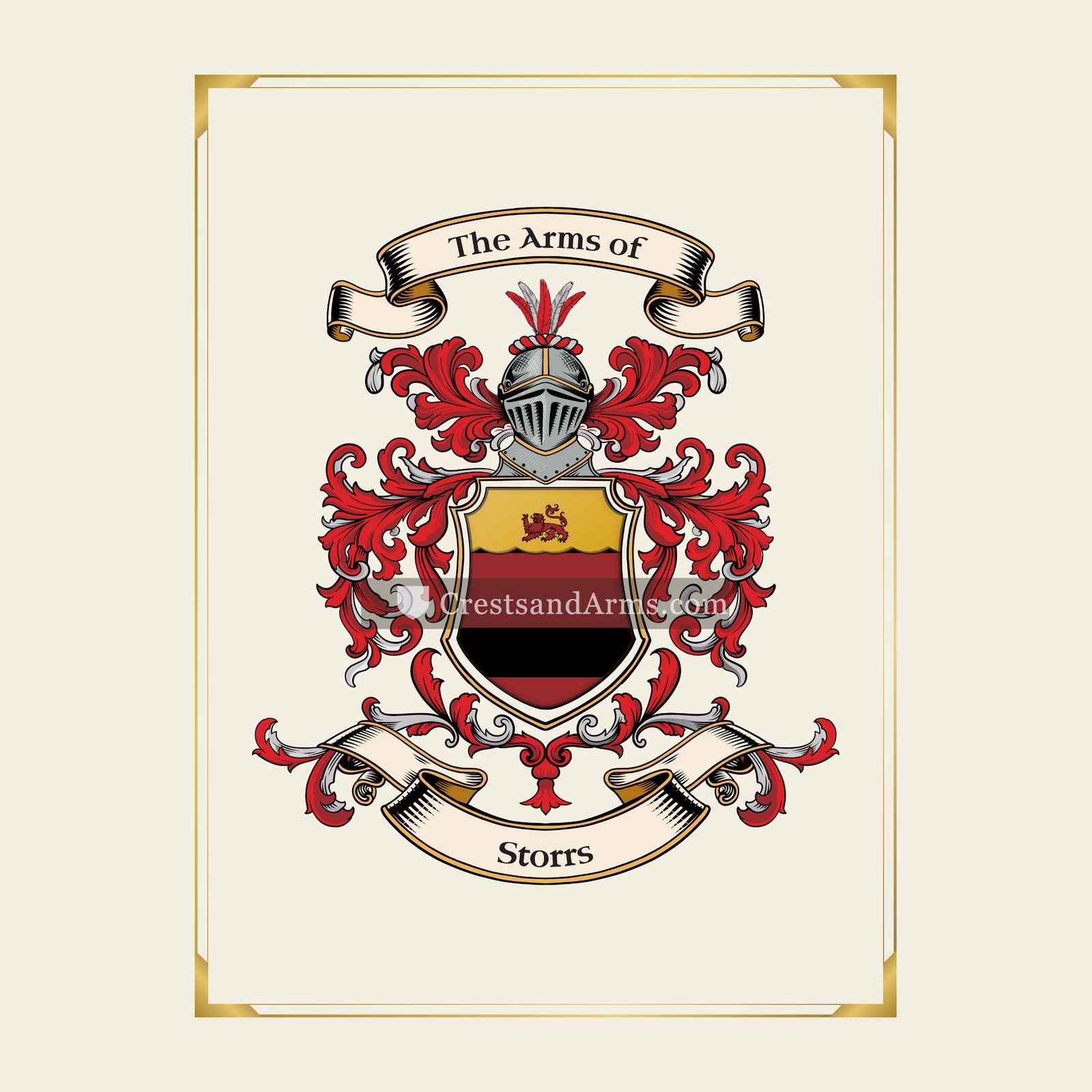With gold border