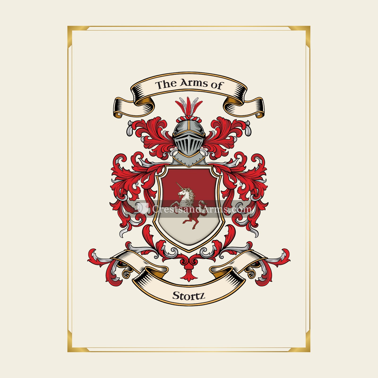 With gold border