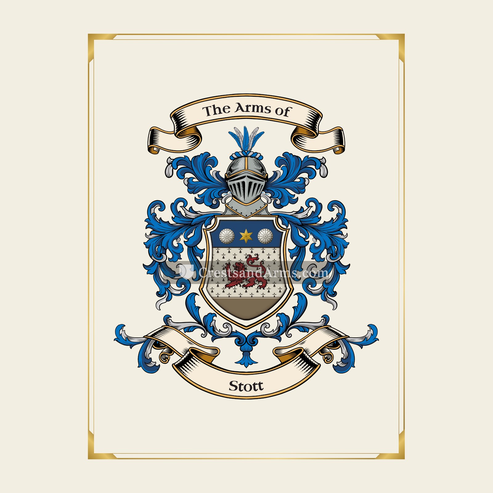With gold border
