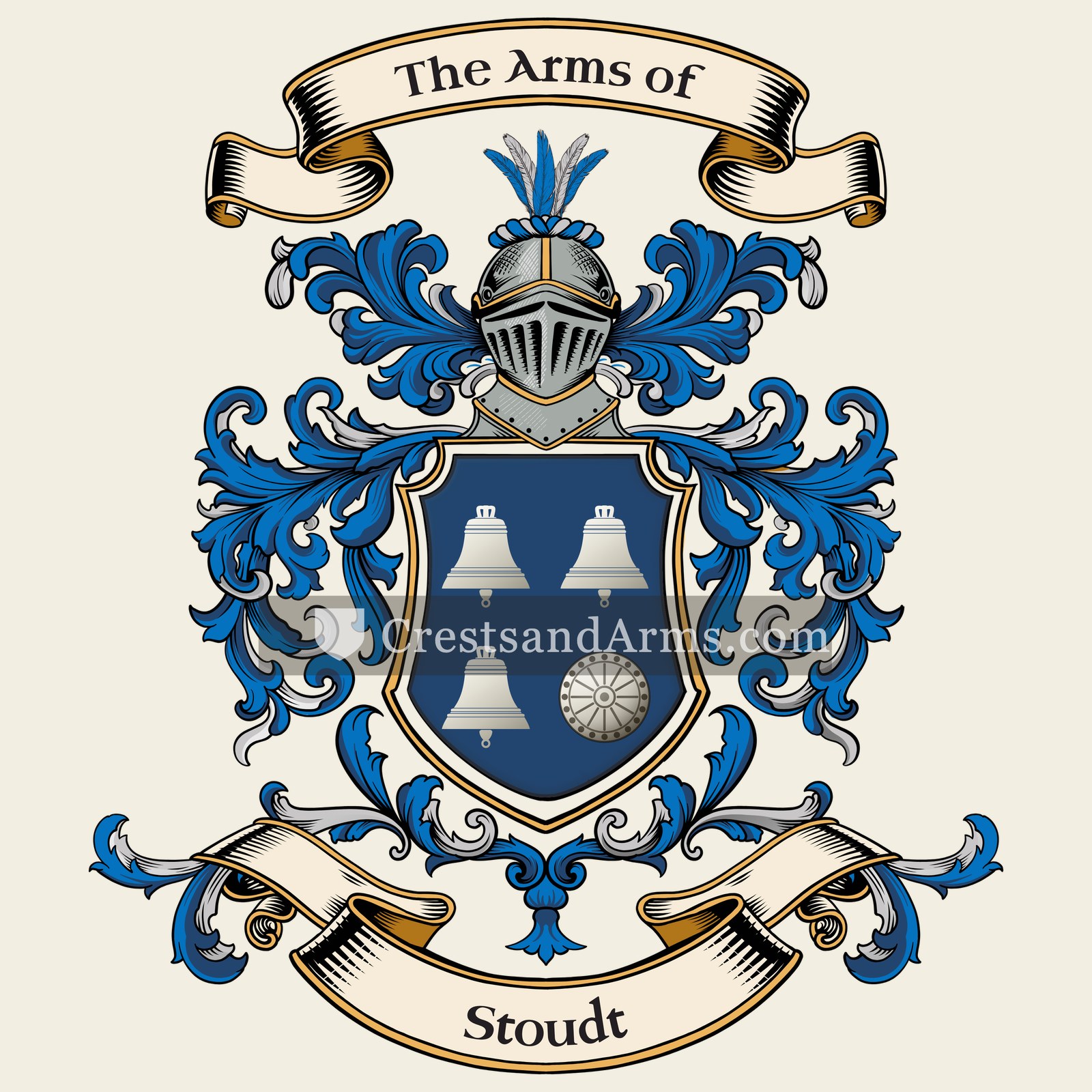 The Stoudt coat of arms, drawn from the recorded blazon