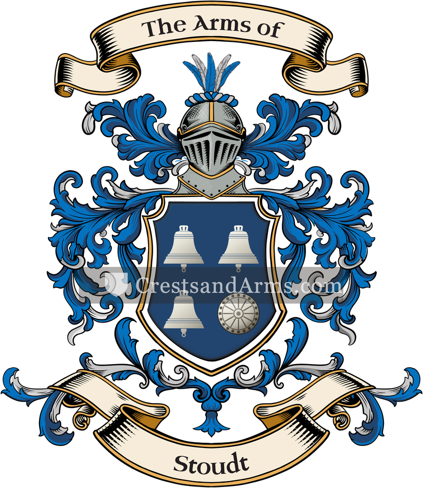 The Stoudt coat of arms, drawn from the recorded blazon