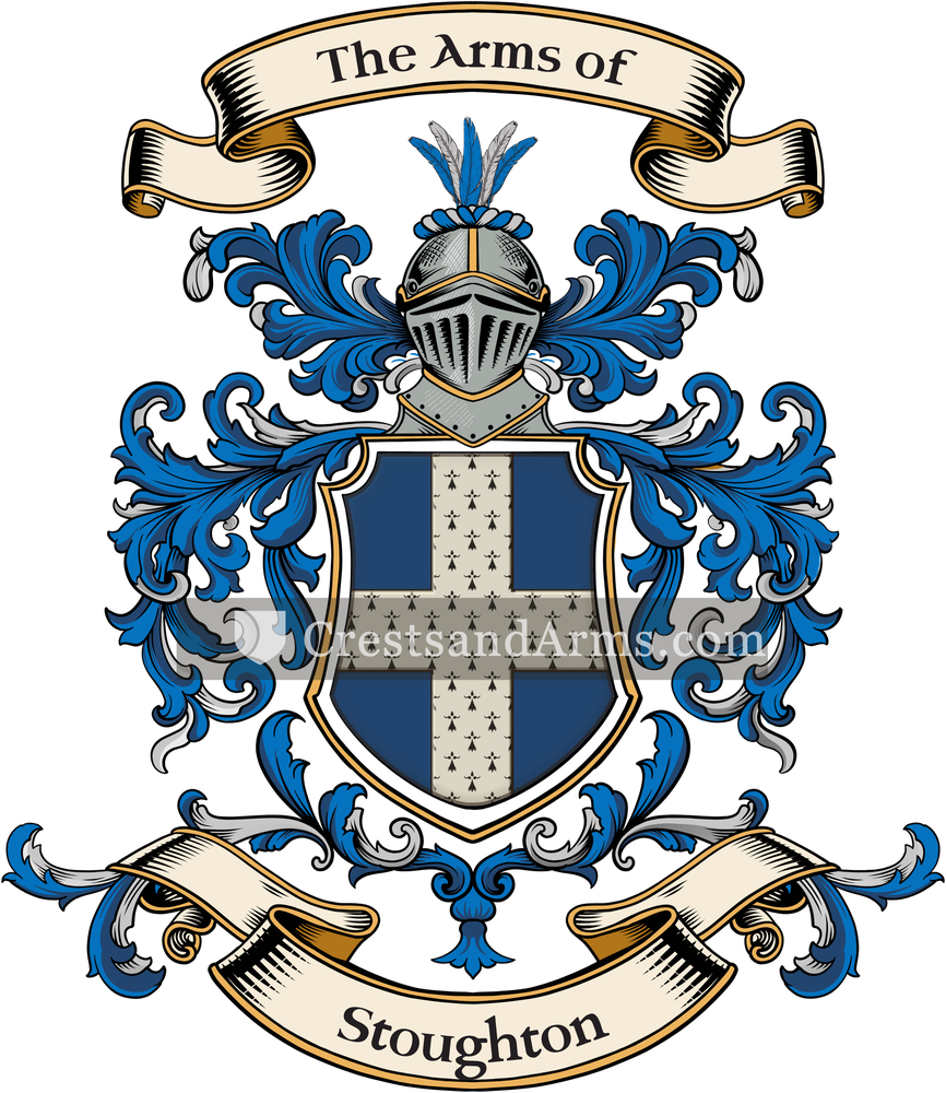The Stoughton coat of arms, drawn from the recorded blazon