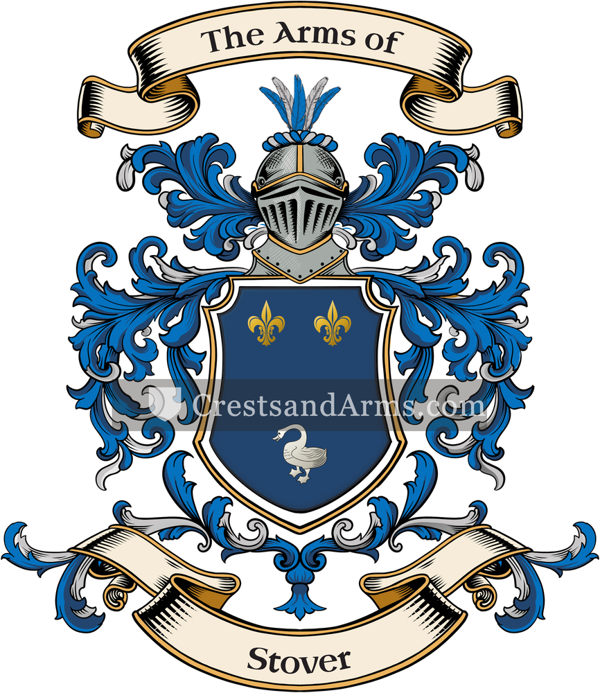 The Stover coat of arms, drawn from the recorded blazon