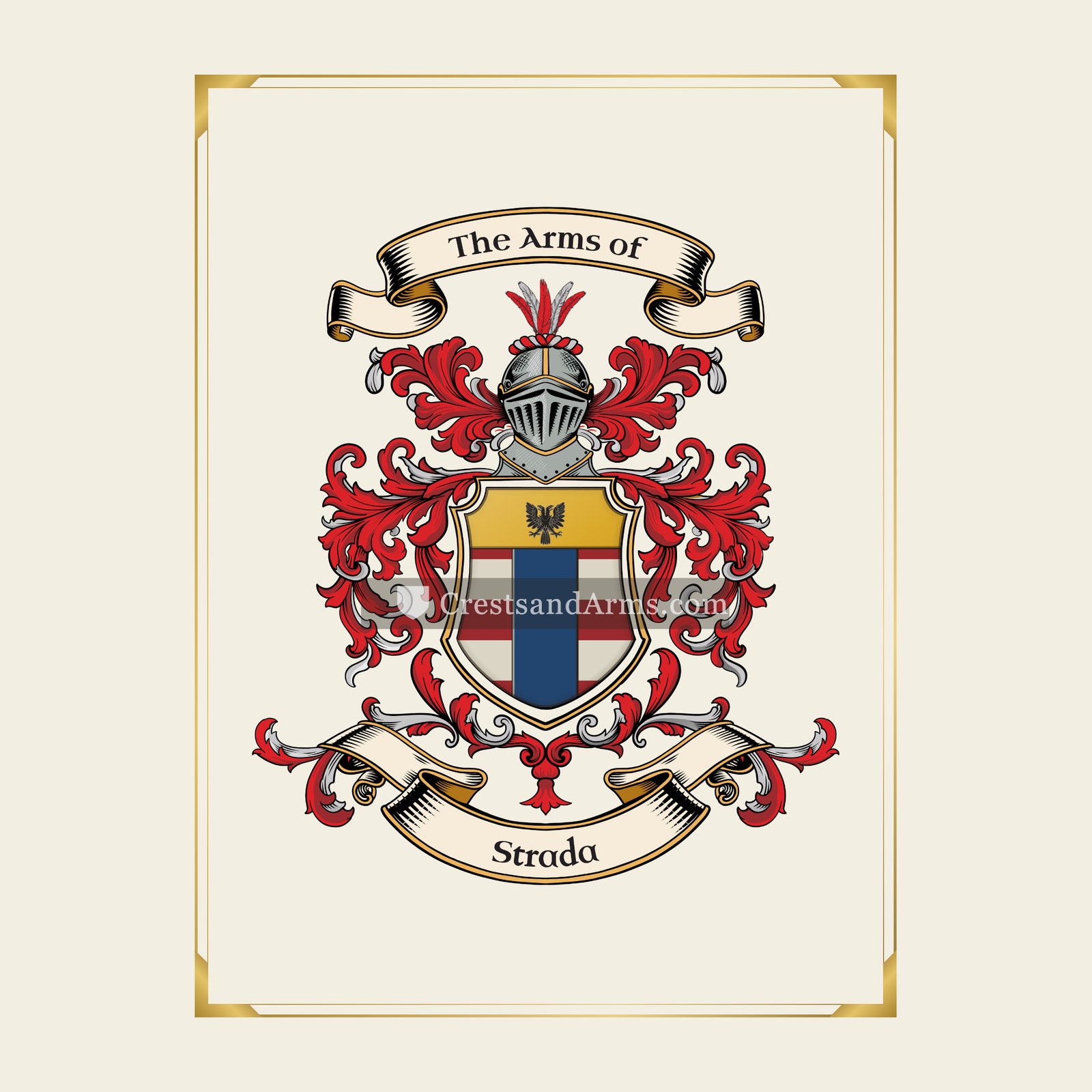With gold border