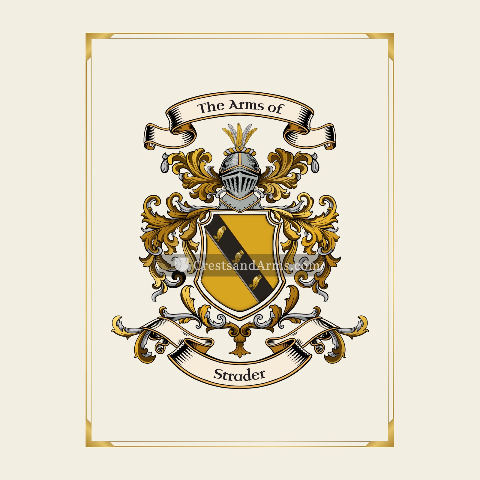 With gold border