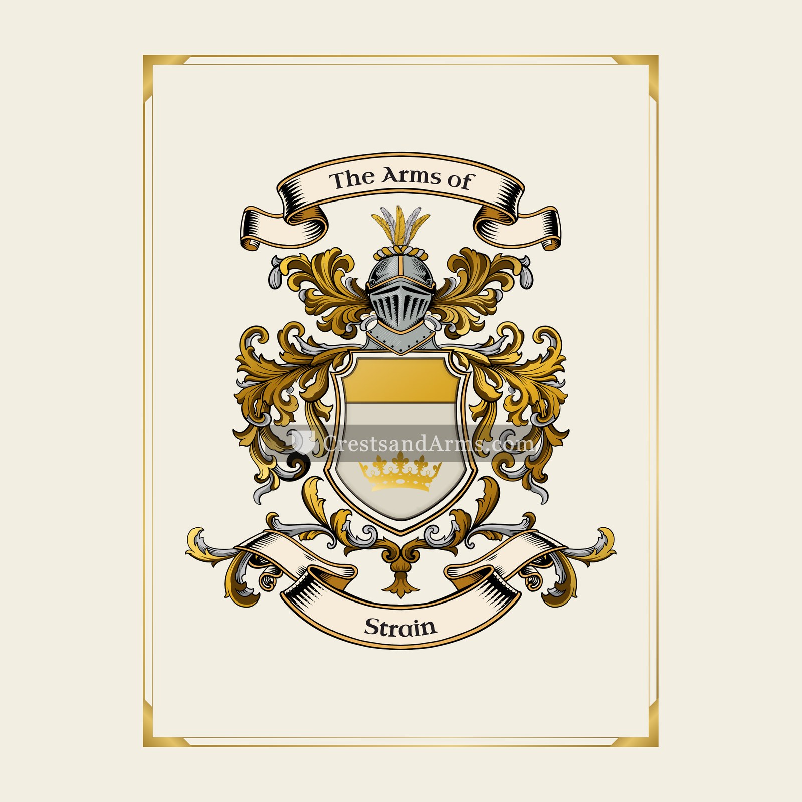 With gold border