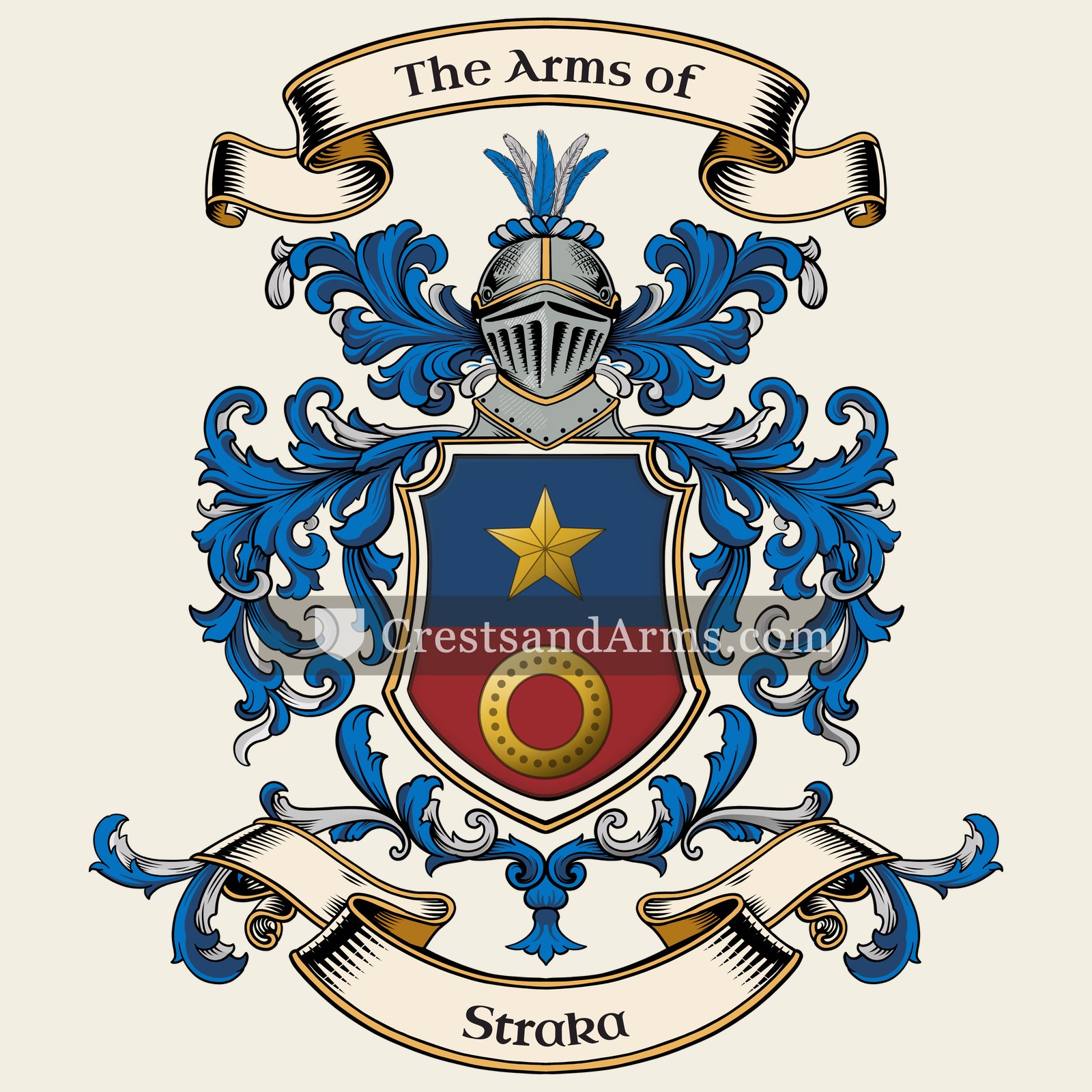 The Straka coat of arms, drawn from the recorded blazon