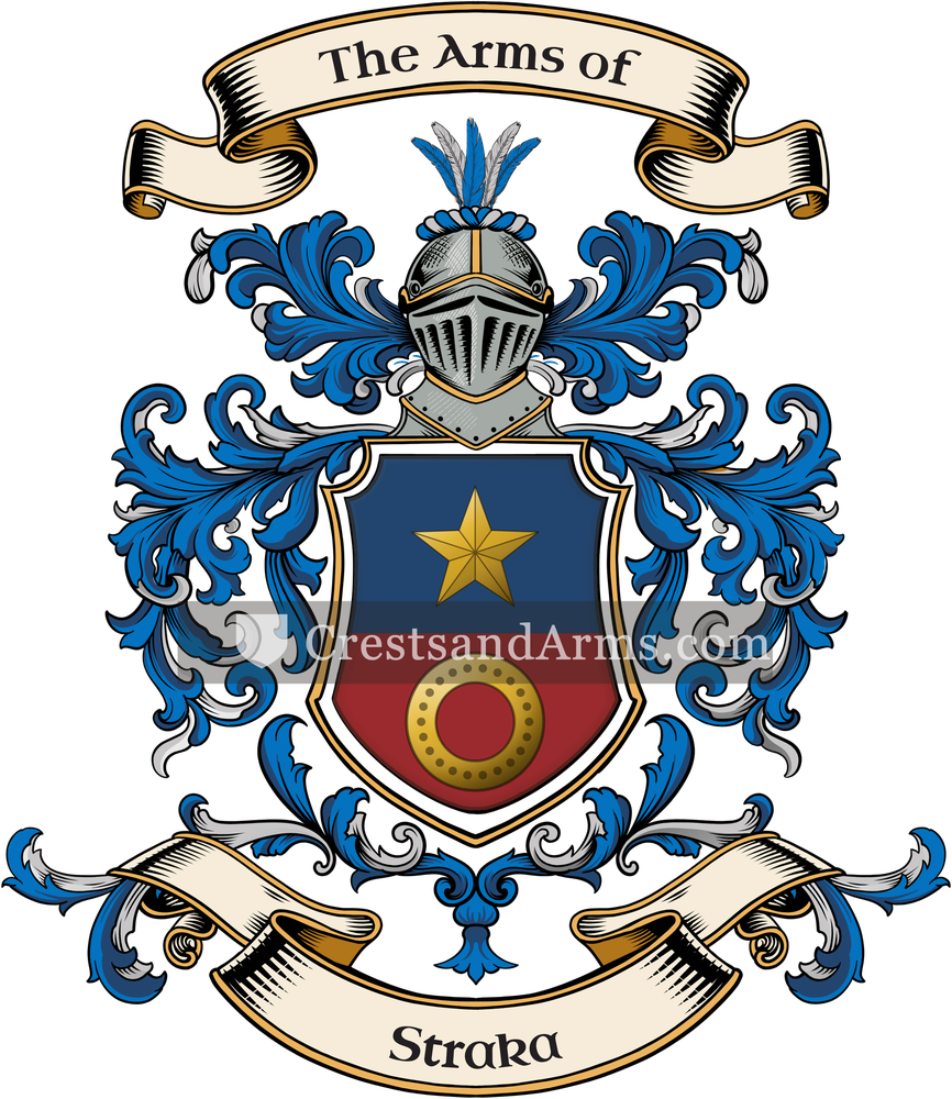 The Straka coat of arms, drawn from the recorded blazon