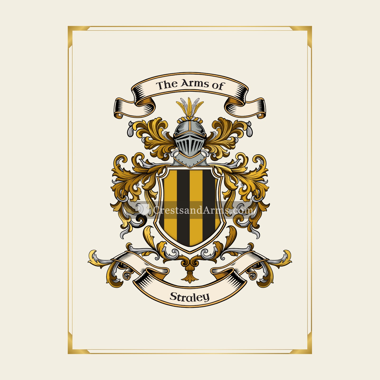 With gold border