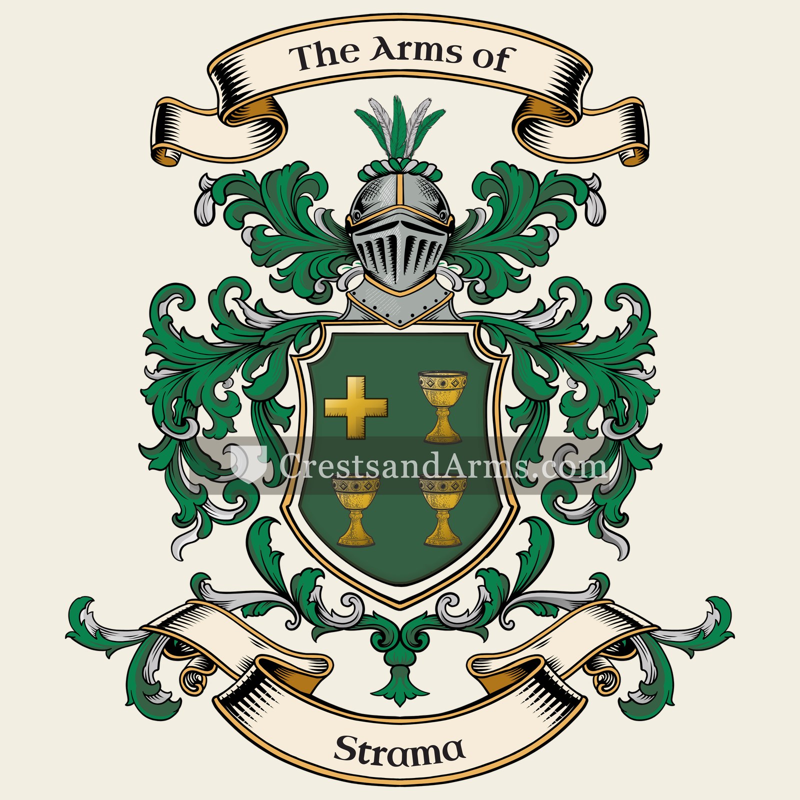 The Strama coat of arms, drawn from the recorded blazon