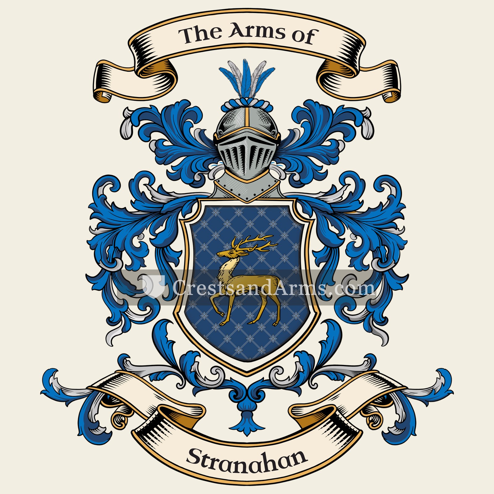 The Stranahan coat of arms, drawn from the recorded blazon