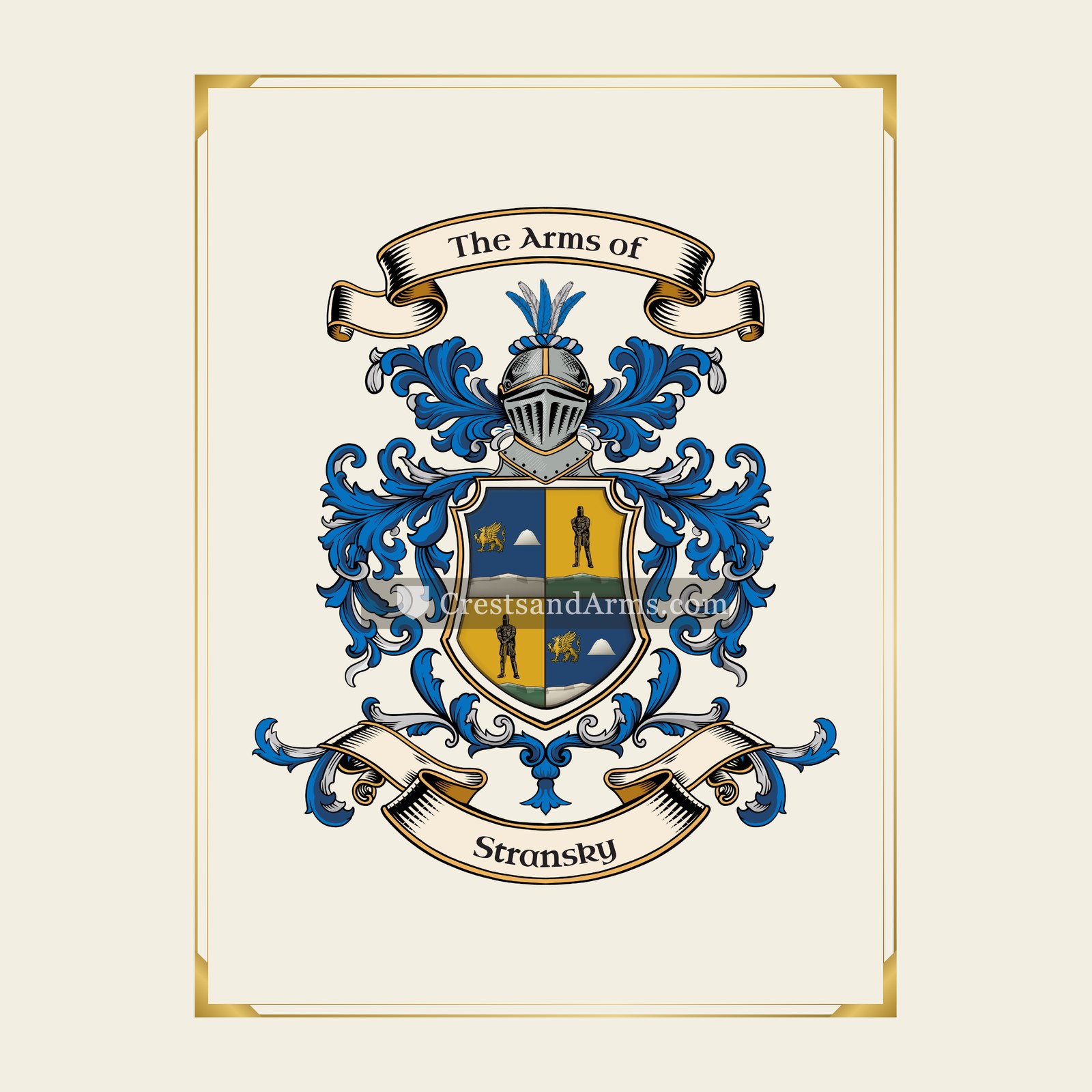 With gold border