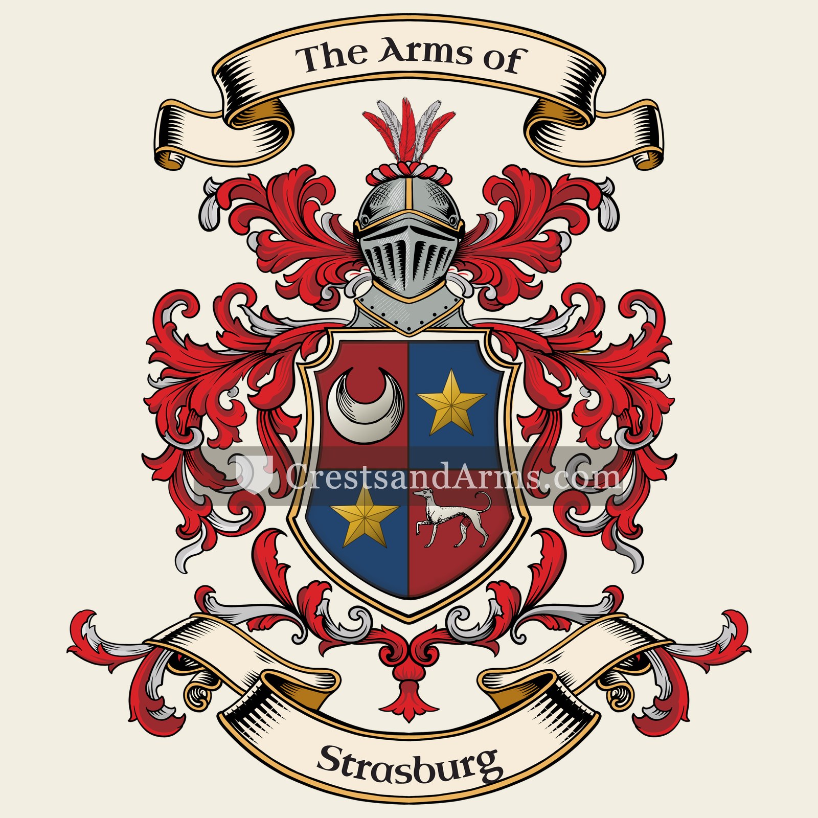 The Strasburg coat of arms, drawn from the recorded blazon