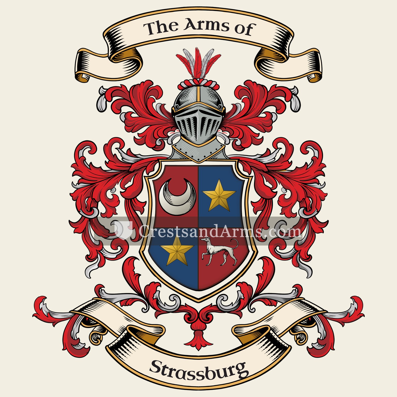 The Strassburg coat of arms, drawn from the recorded blazon