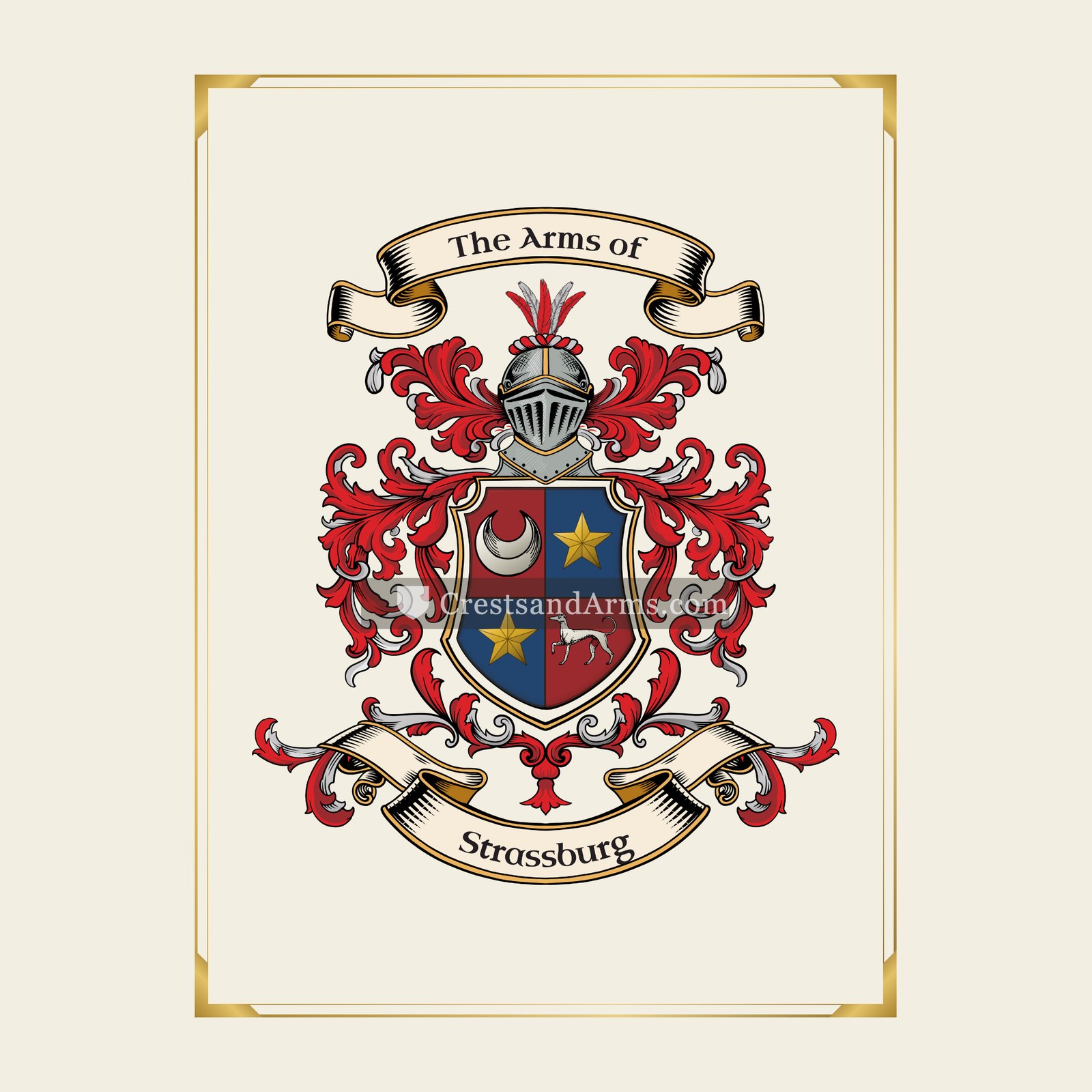With gold border