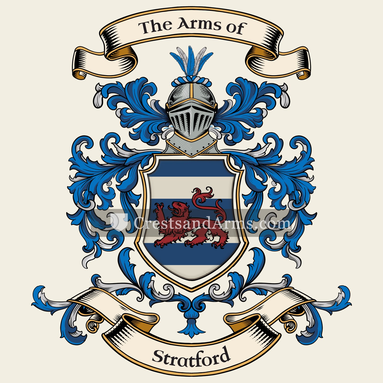 The Stratford coat of arms, drawn from the recorded blazon