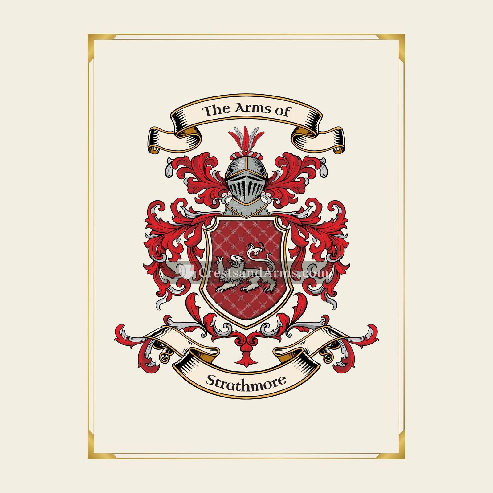 With gold border