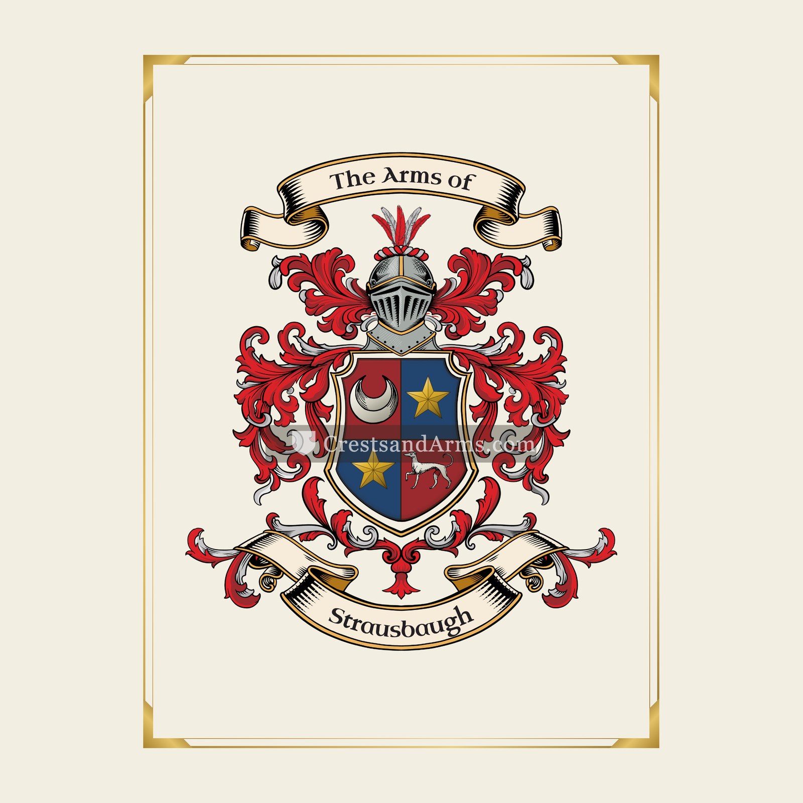 With gold border