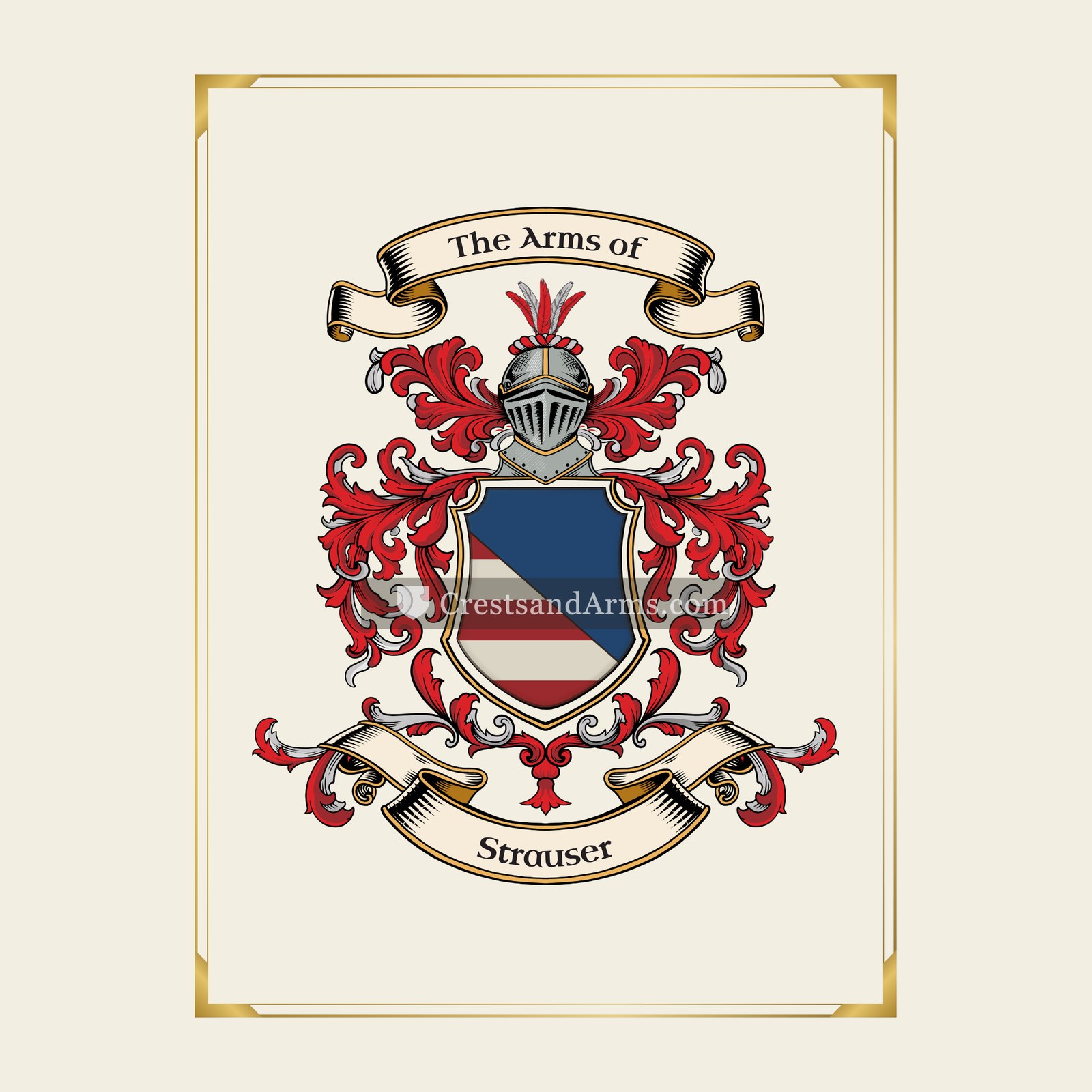 With gold border