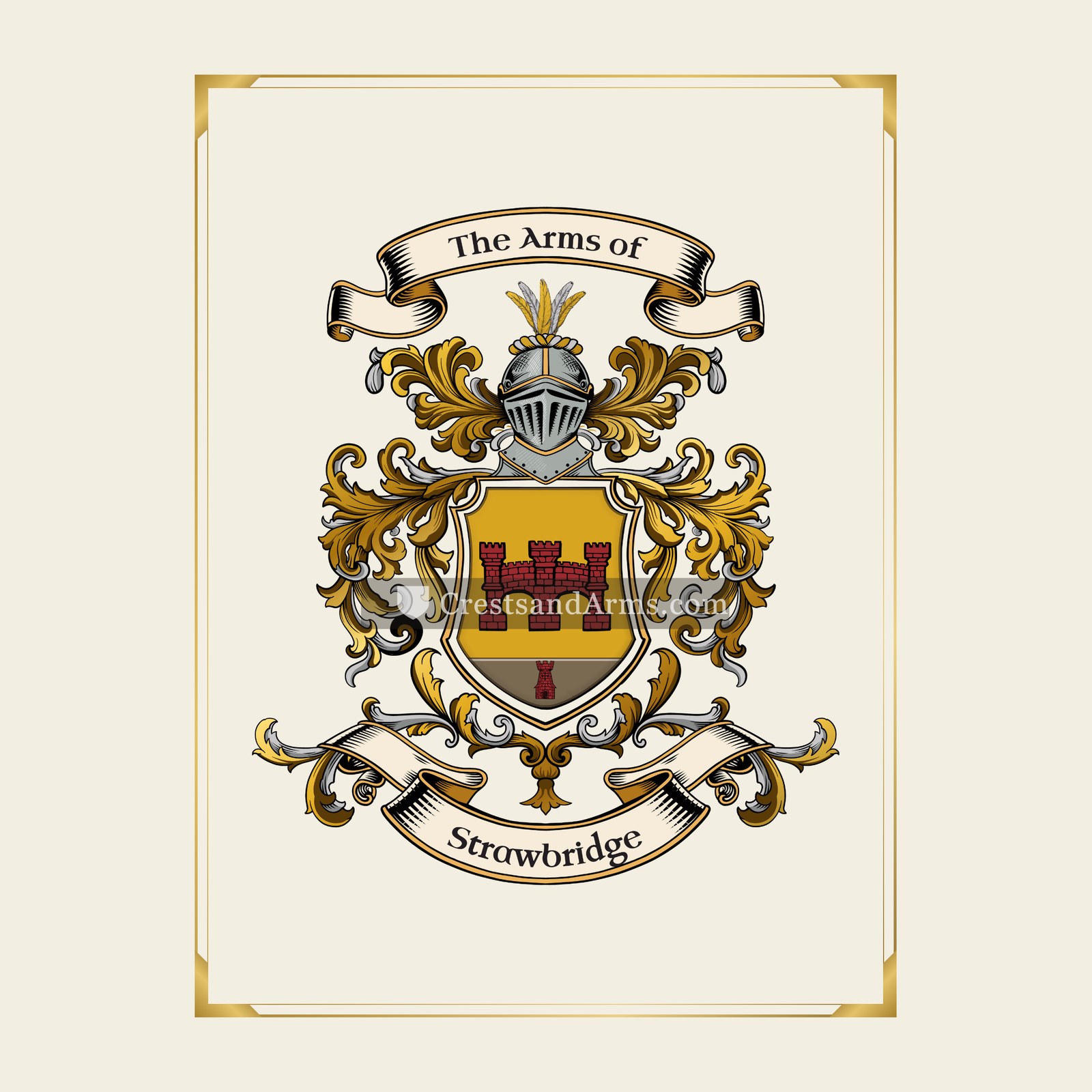 With gold border