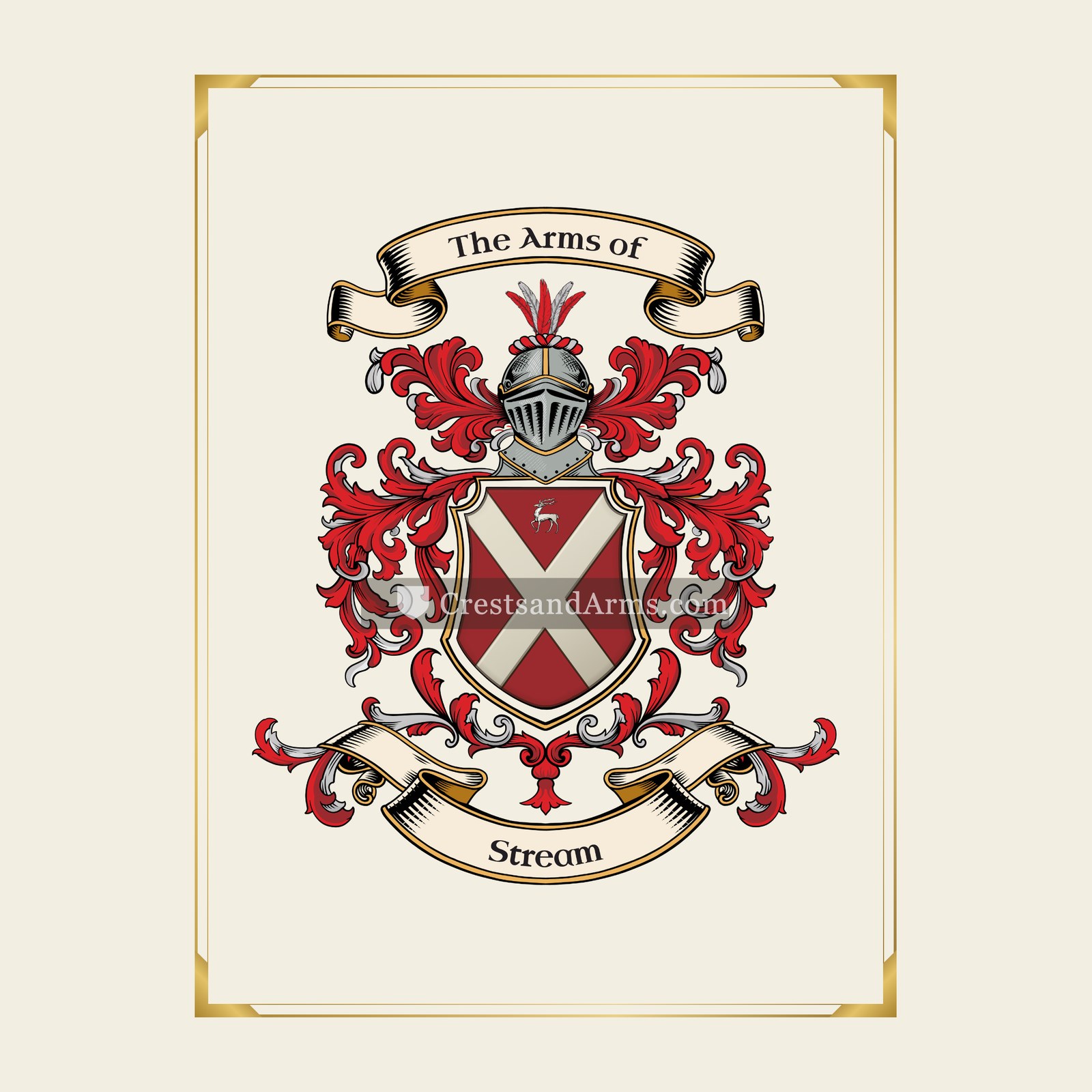 With gold border