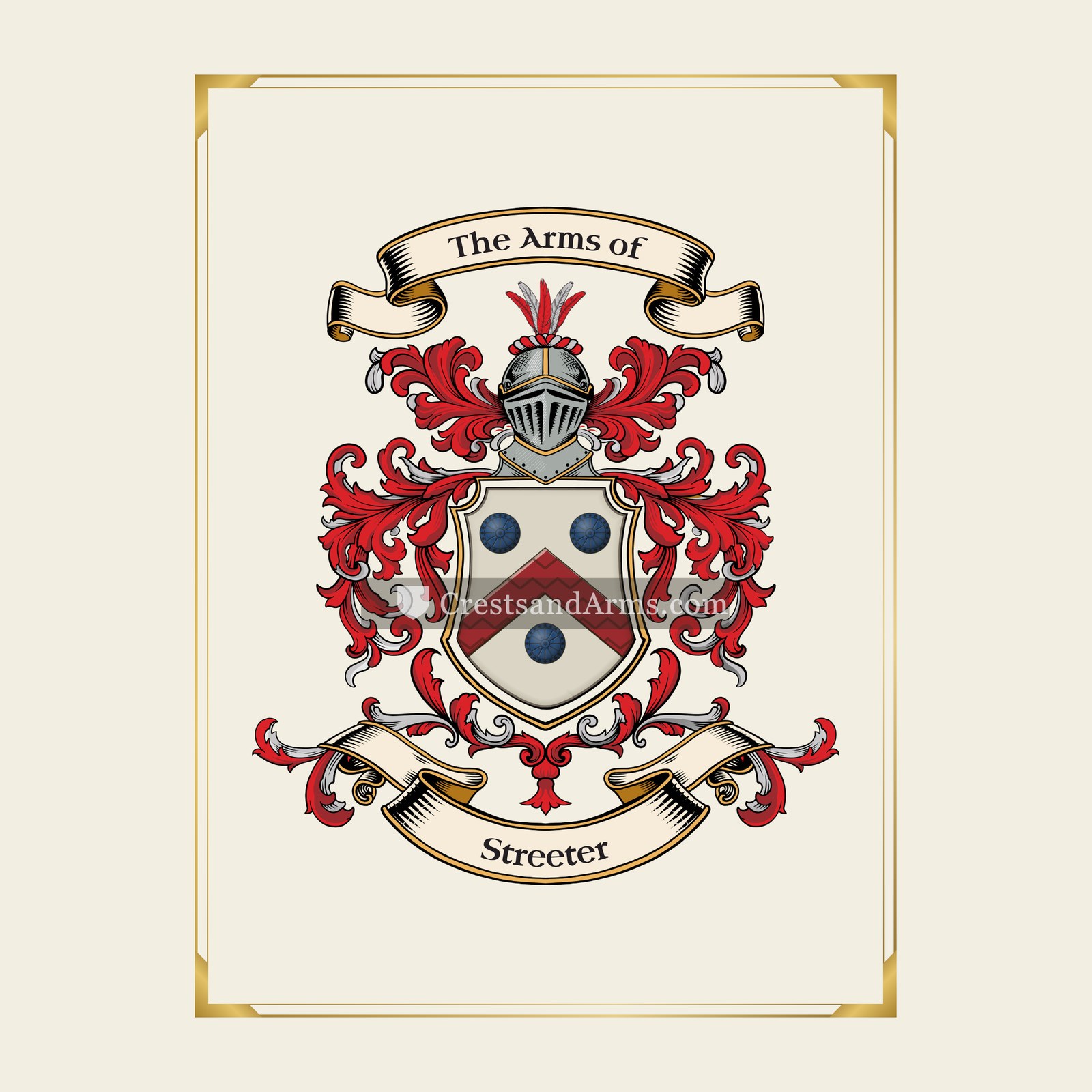 With gold border