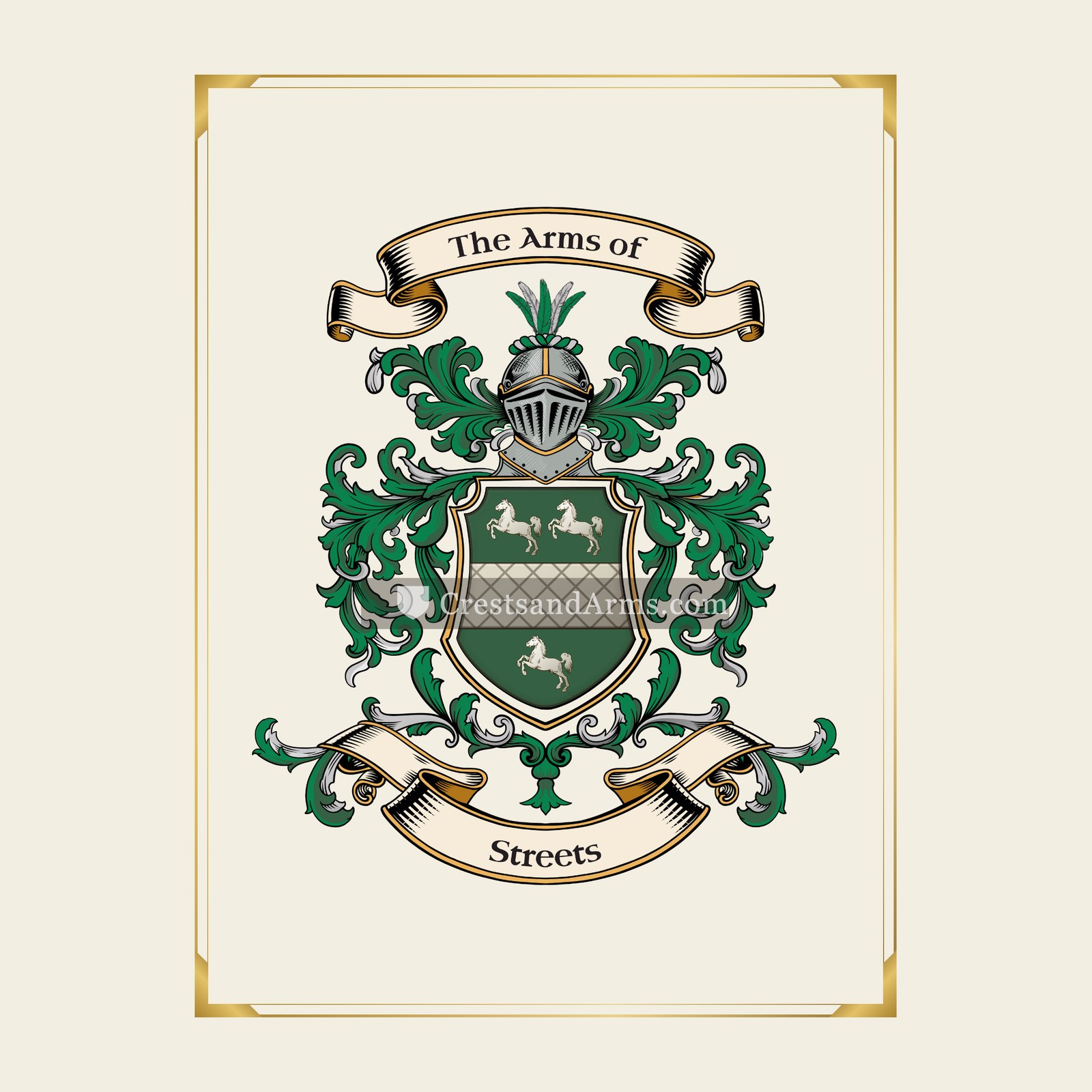 With gold border