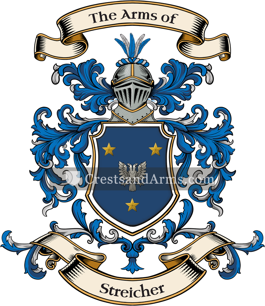The Streicher coat of arms, drawn from the recorded blazon