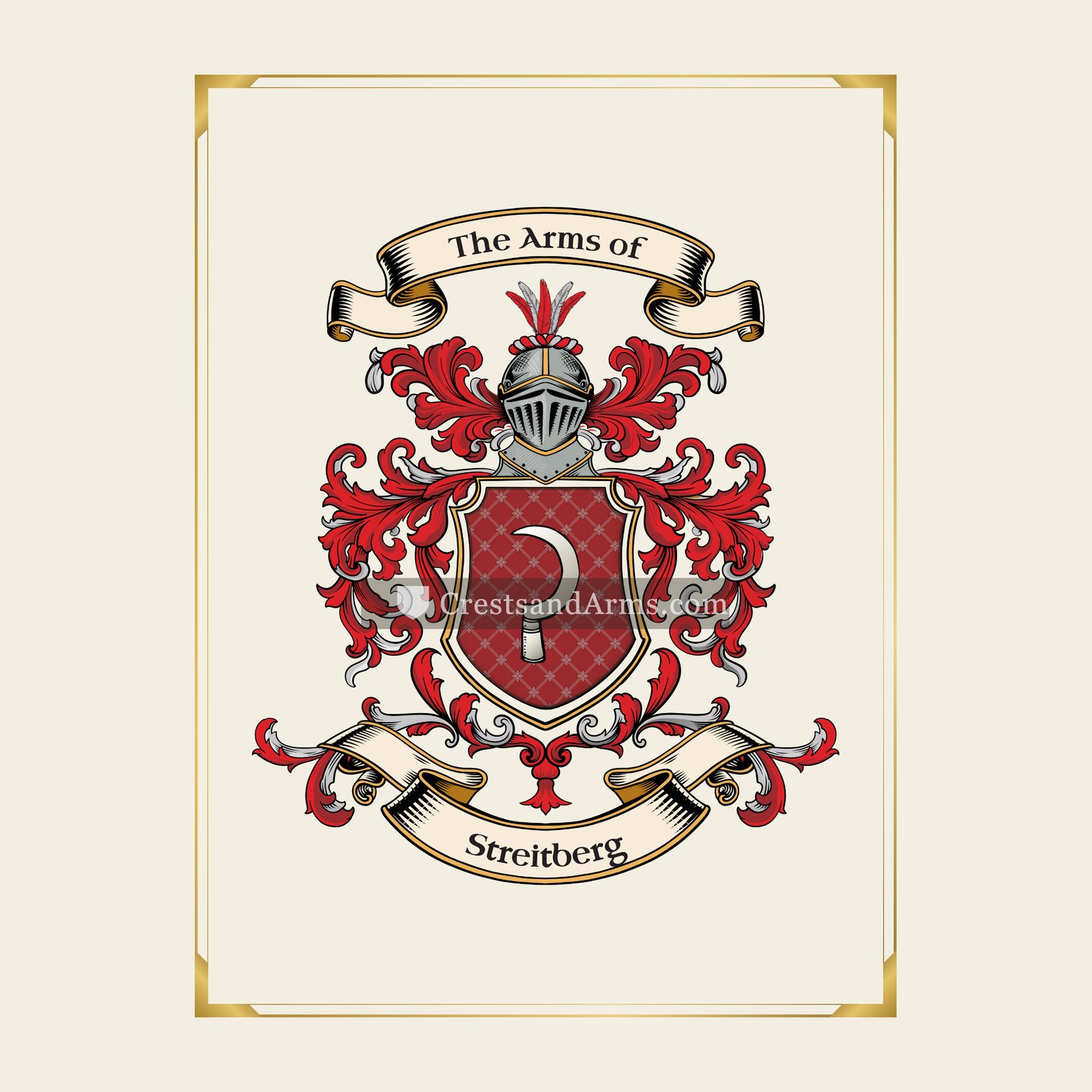 With gold border