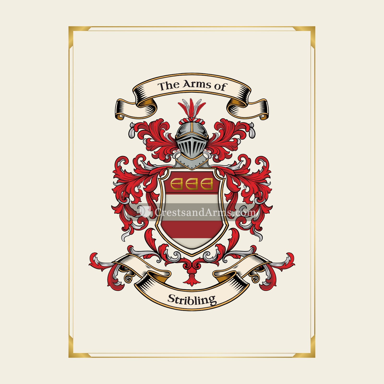 With gold border