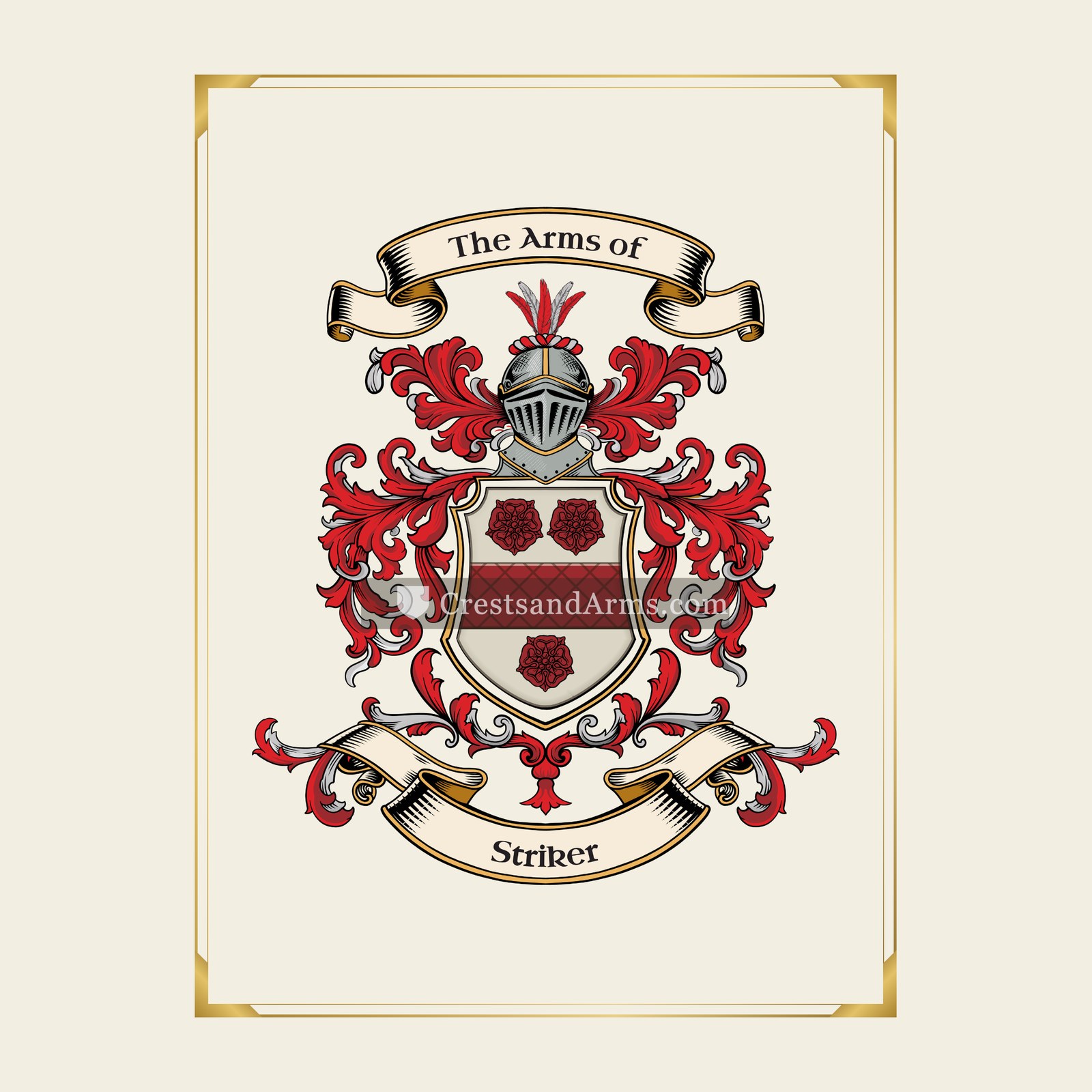 With gold border