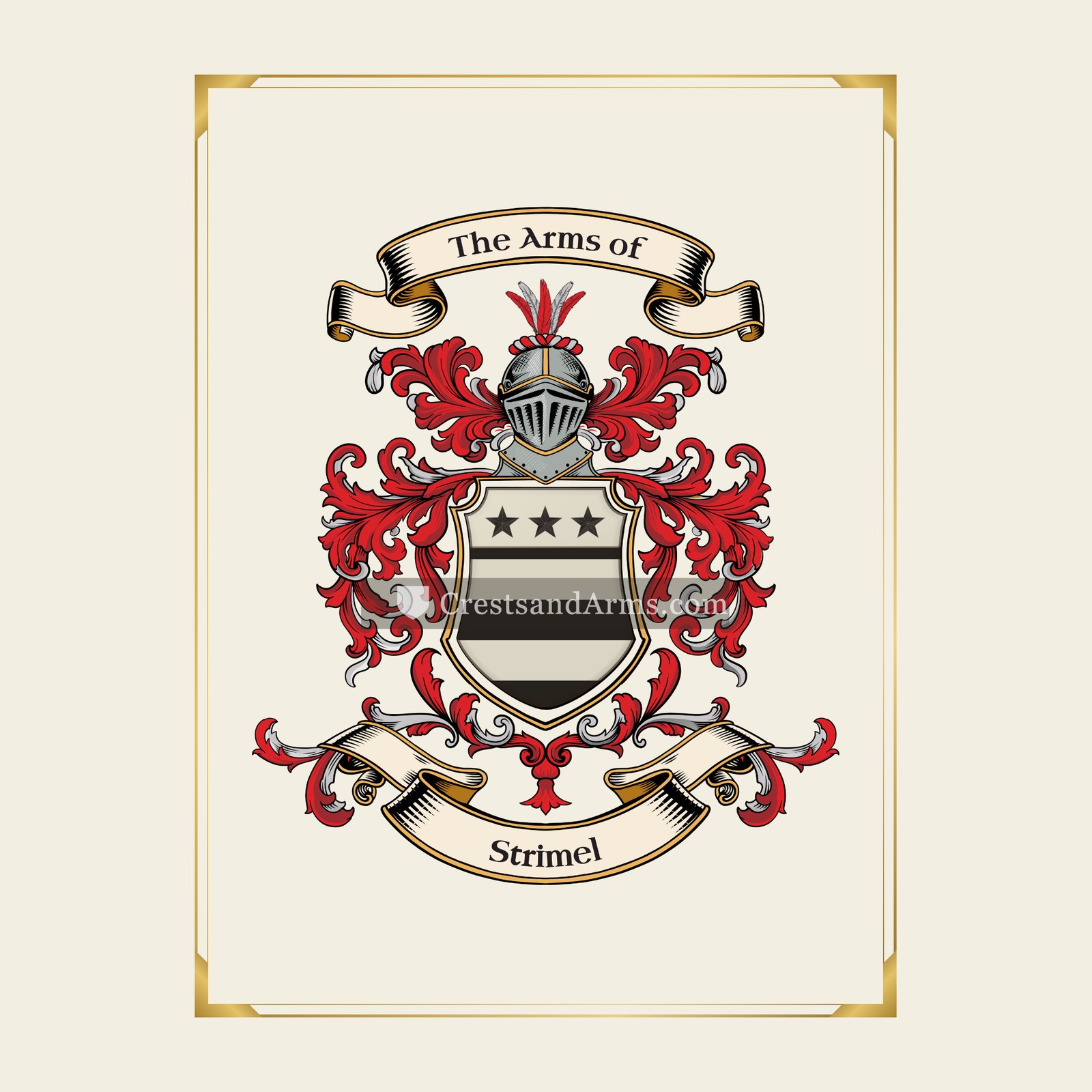 With gold border