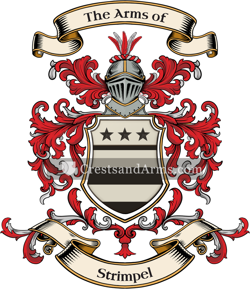 The Strimpel coat of arms, drawn from the recorded blazon