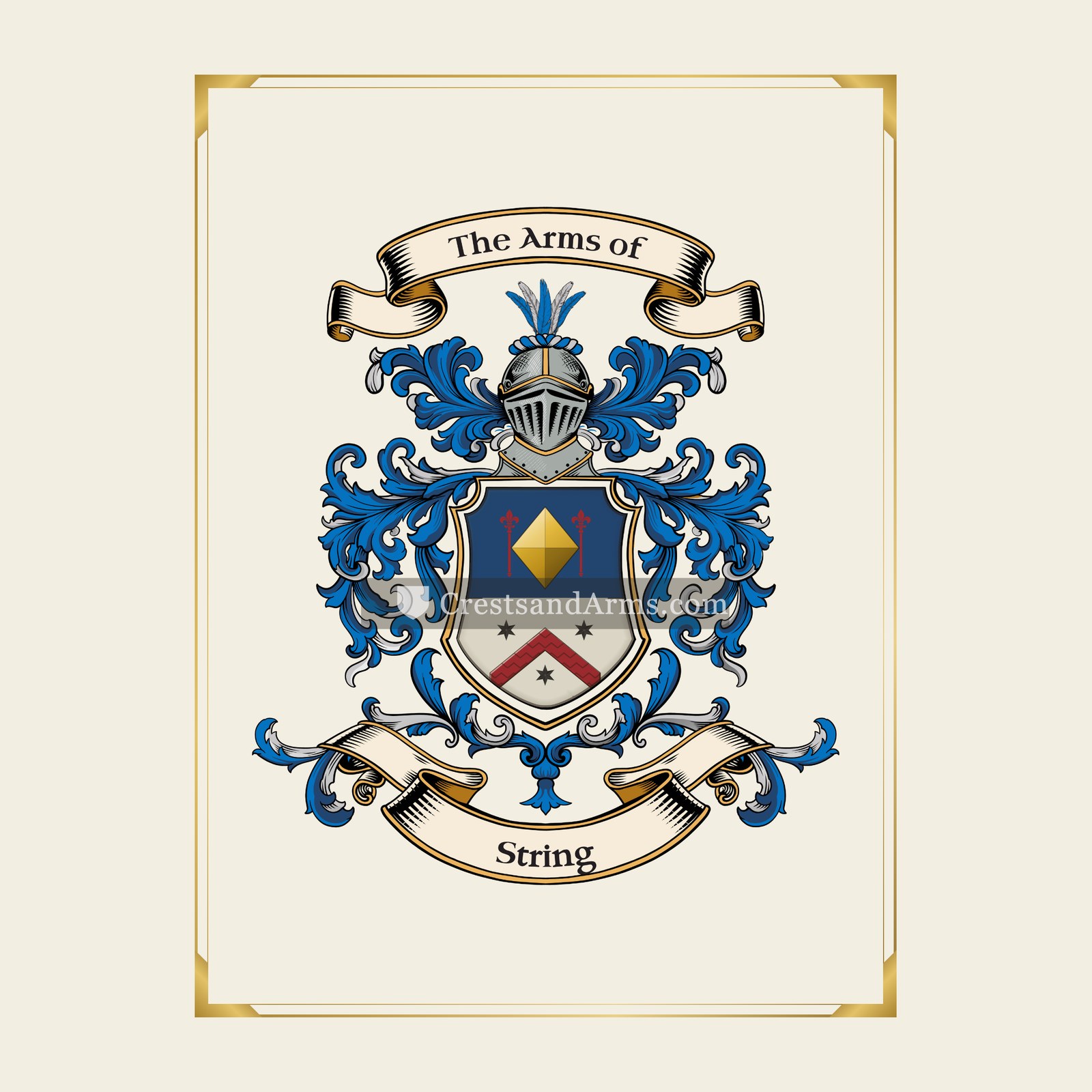 With gold border