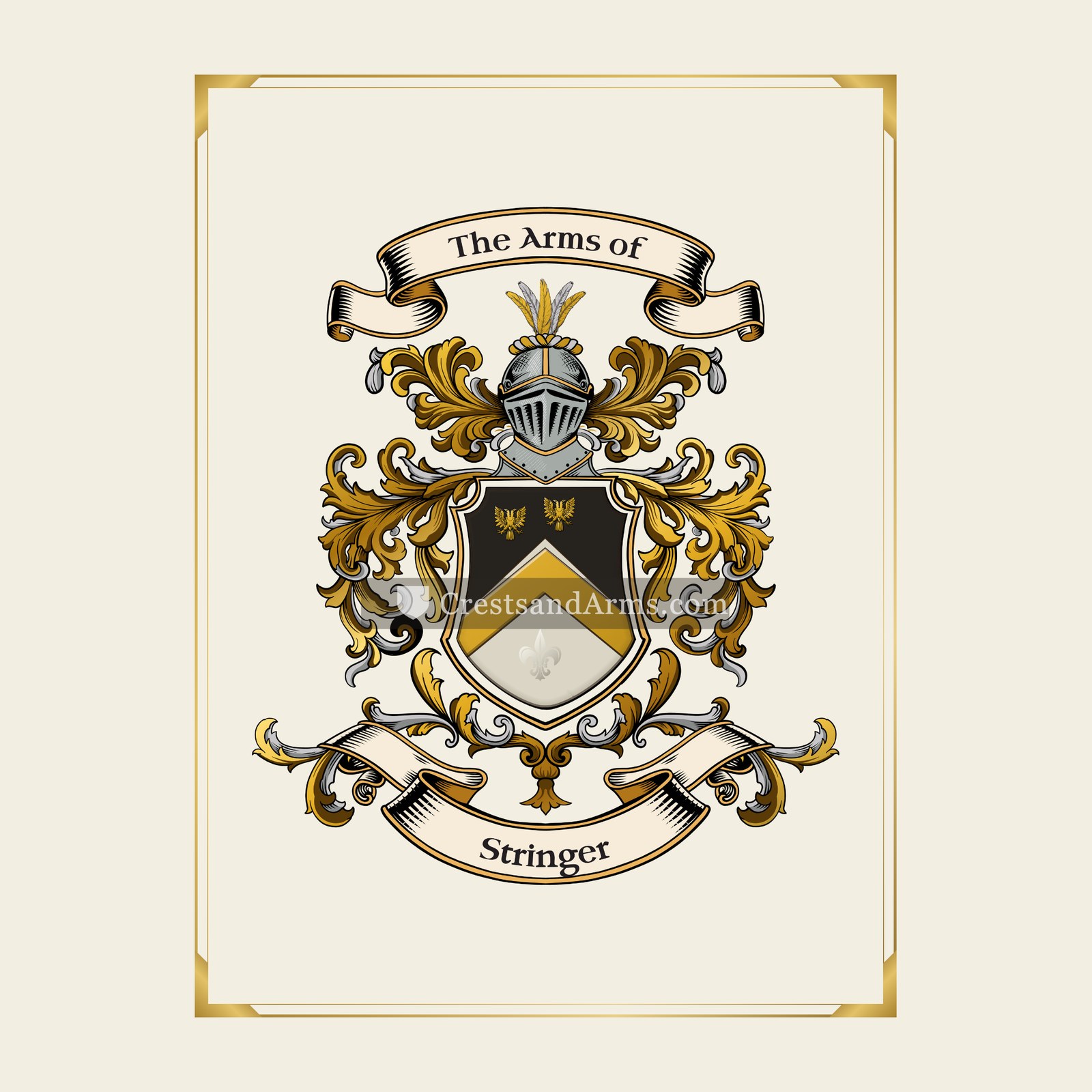 With gold border