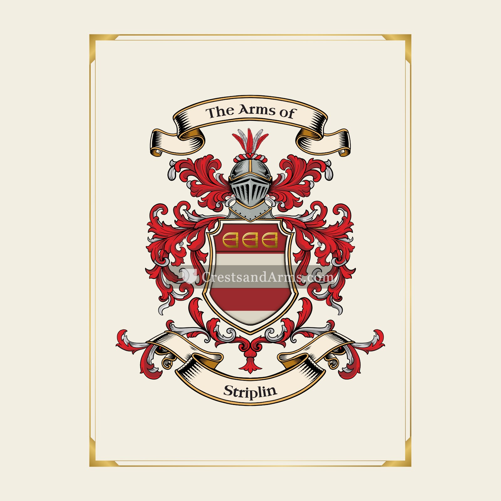 With gold border