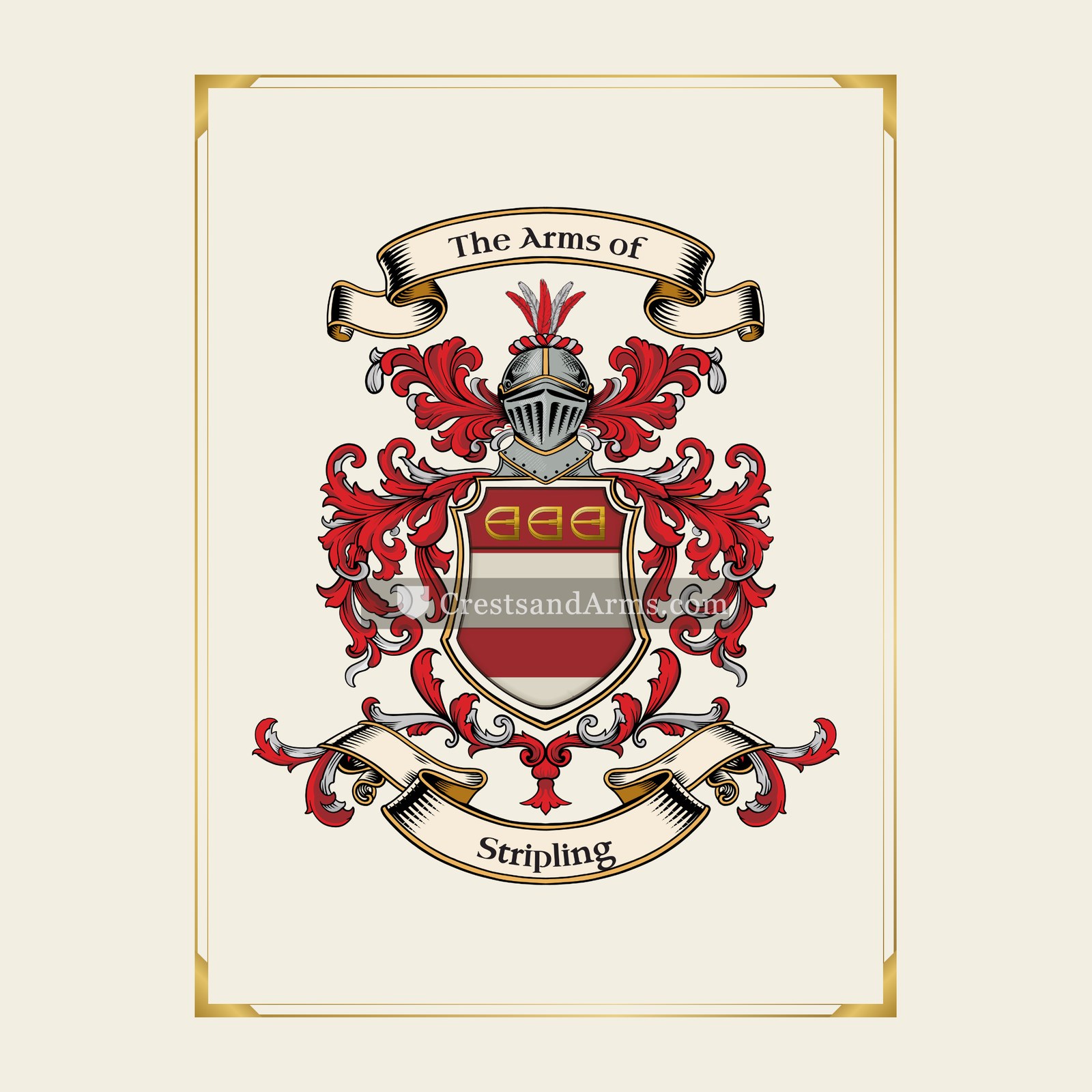 With gold border