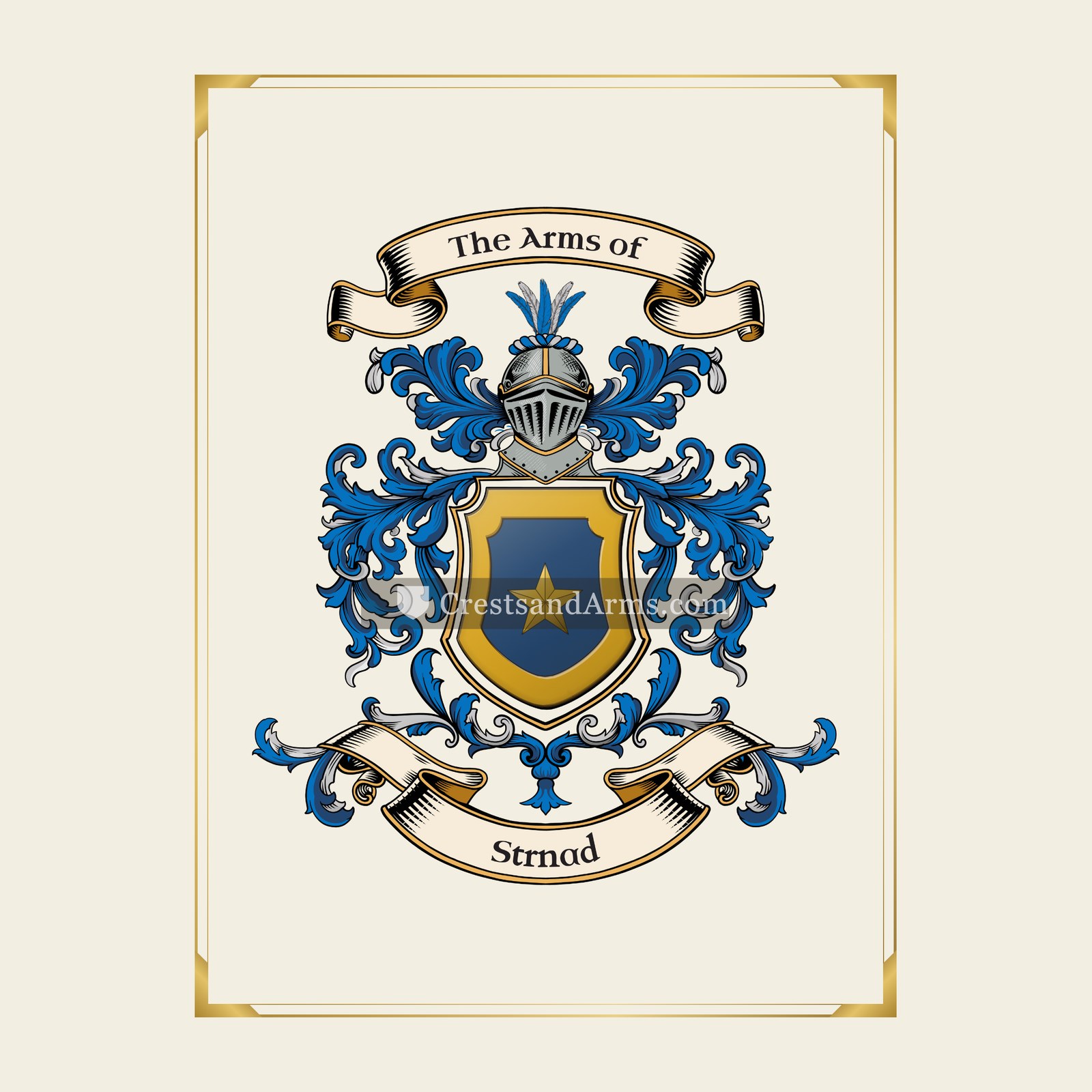 With gold border