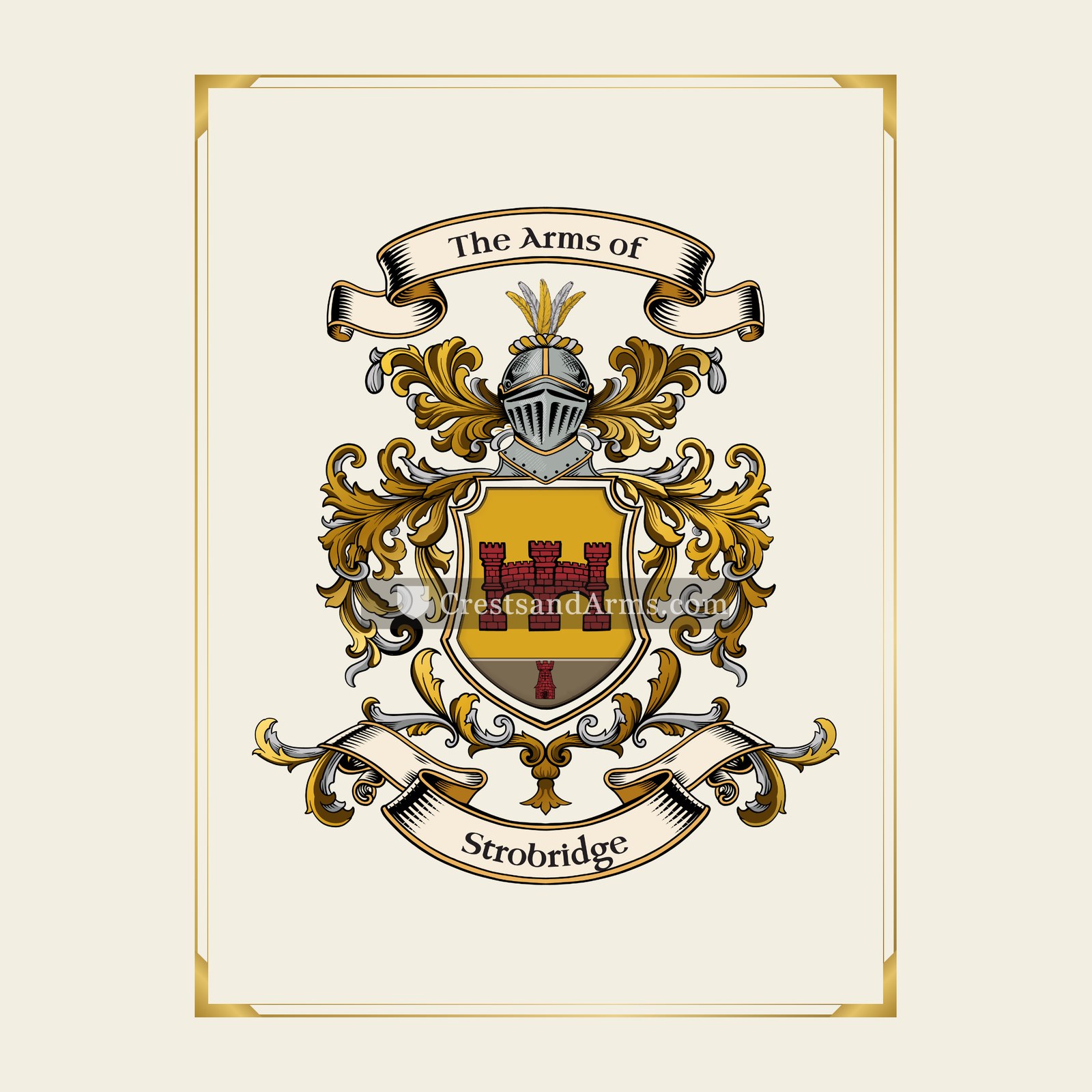 With gold border