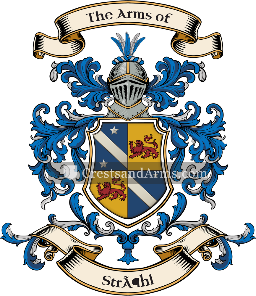 The Ströhl coat of arms, drawn from the recorded blazon