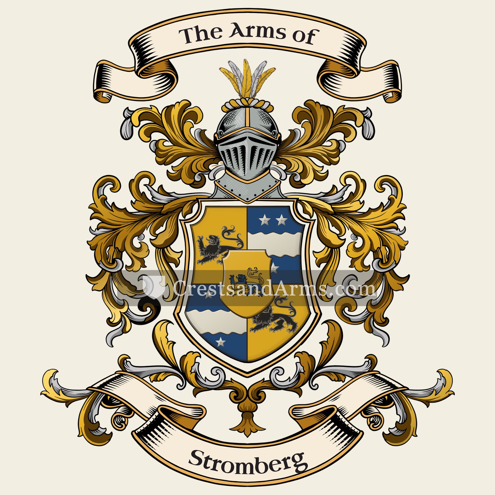 The Stromberg coat of arms, drawn from the recorded blazon