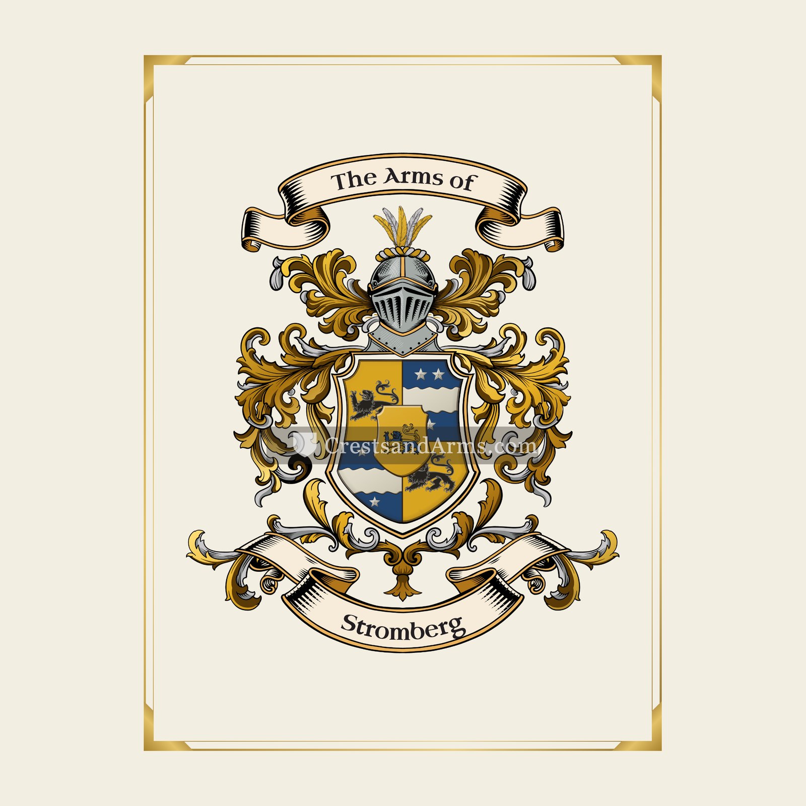 With gold border